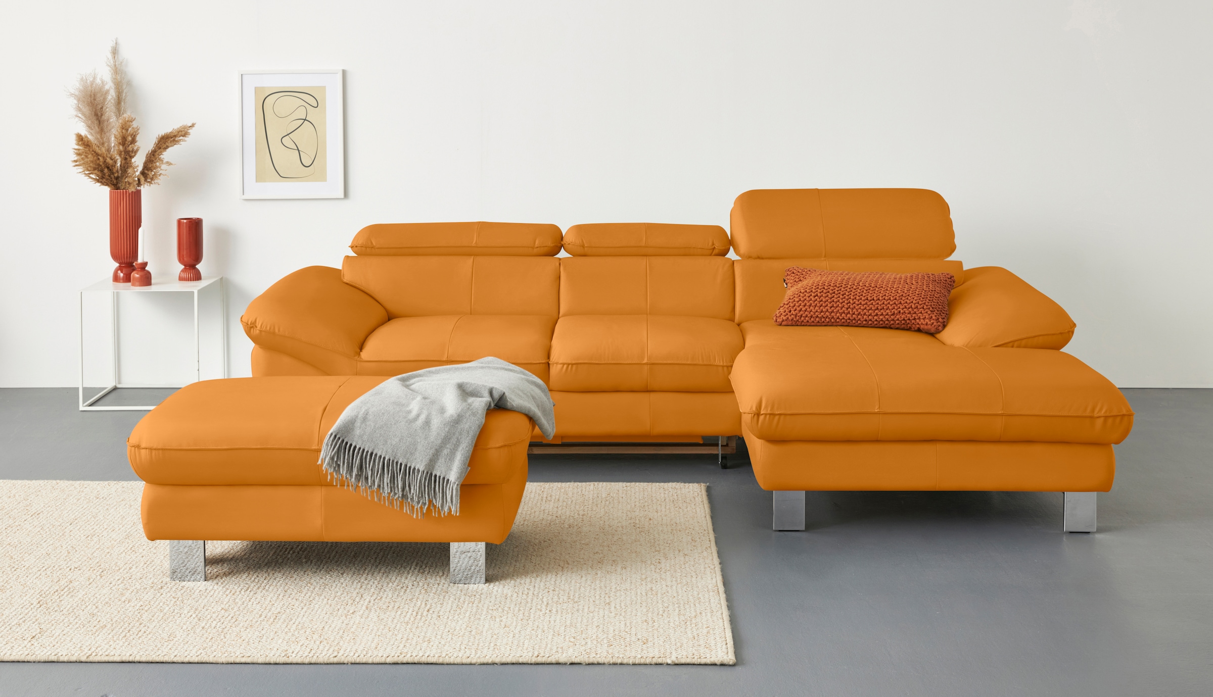 COTTA Ecksofa Driver, mit Kopfteilverstellung, wahlweise mit Bettfunktion