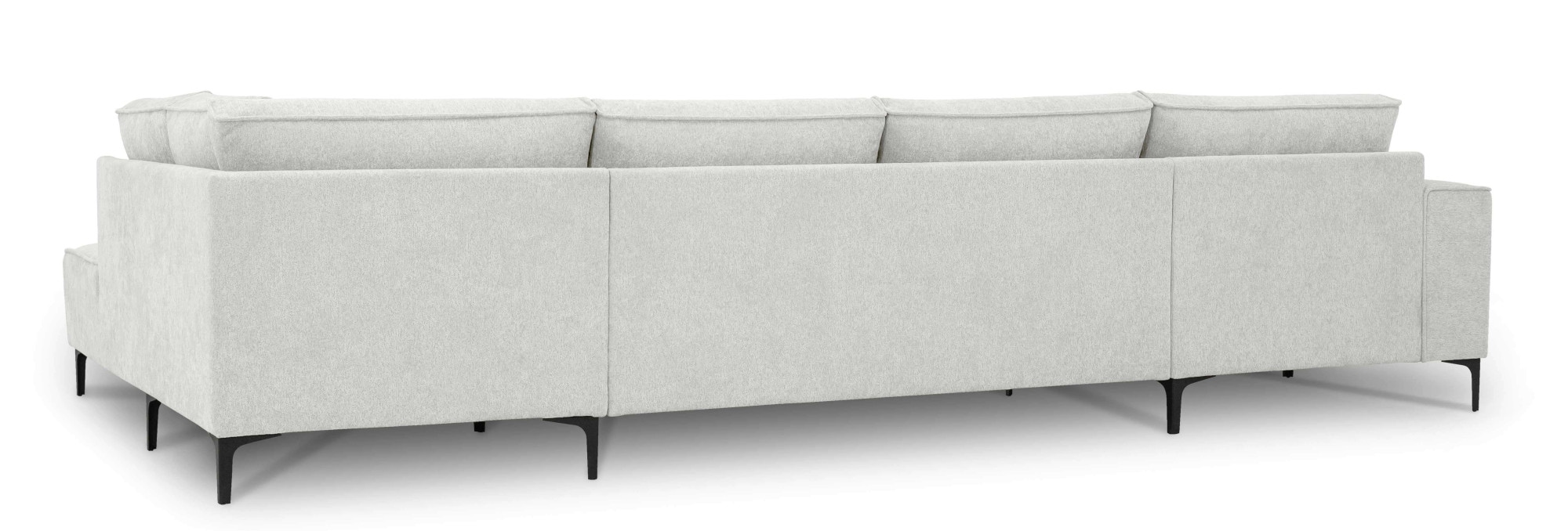 Places of Style Wohnlandschaft »XXL Sofa Oland, Struktur, Flachgewebe, Luxus-Microfaser, Boucle«, U-Form, 345 cm, Wellenunterfederung, Skandi-Design, Metallfüße
