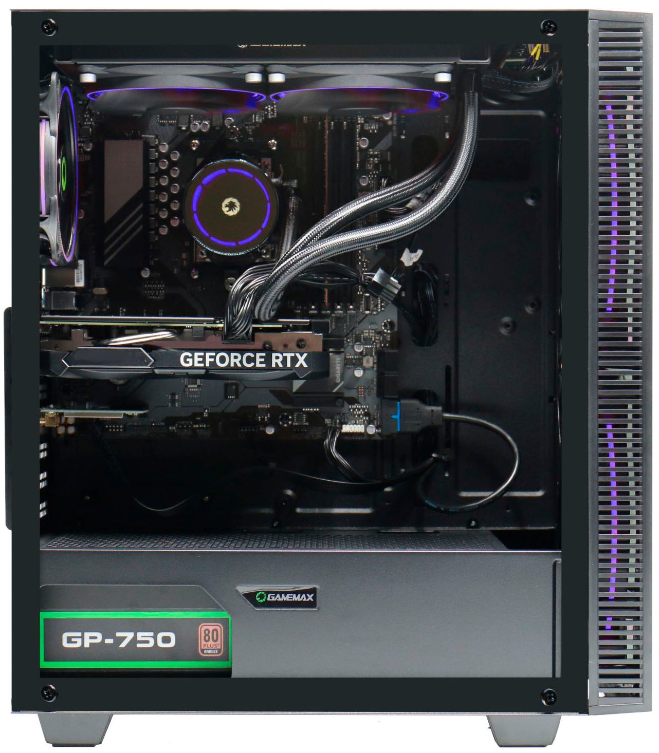 GAMEMAX Gaming-PC-Komplettsystem »GigaDeal Black Hole 2812 AMD Ryzen 5 7500F 32GB DDR5 1TB SSD RTX 5070« 32 ″ AMD Ryzen 5 GeForce RTX™ 5070 32 GB RAM 1.000 GB SSD Windows 11, DDR5 RAM + Gigabyte GS32QCA LED-Monitor Curved, 80 cm 32"
