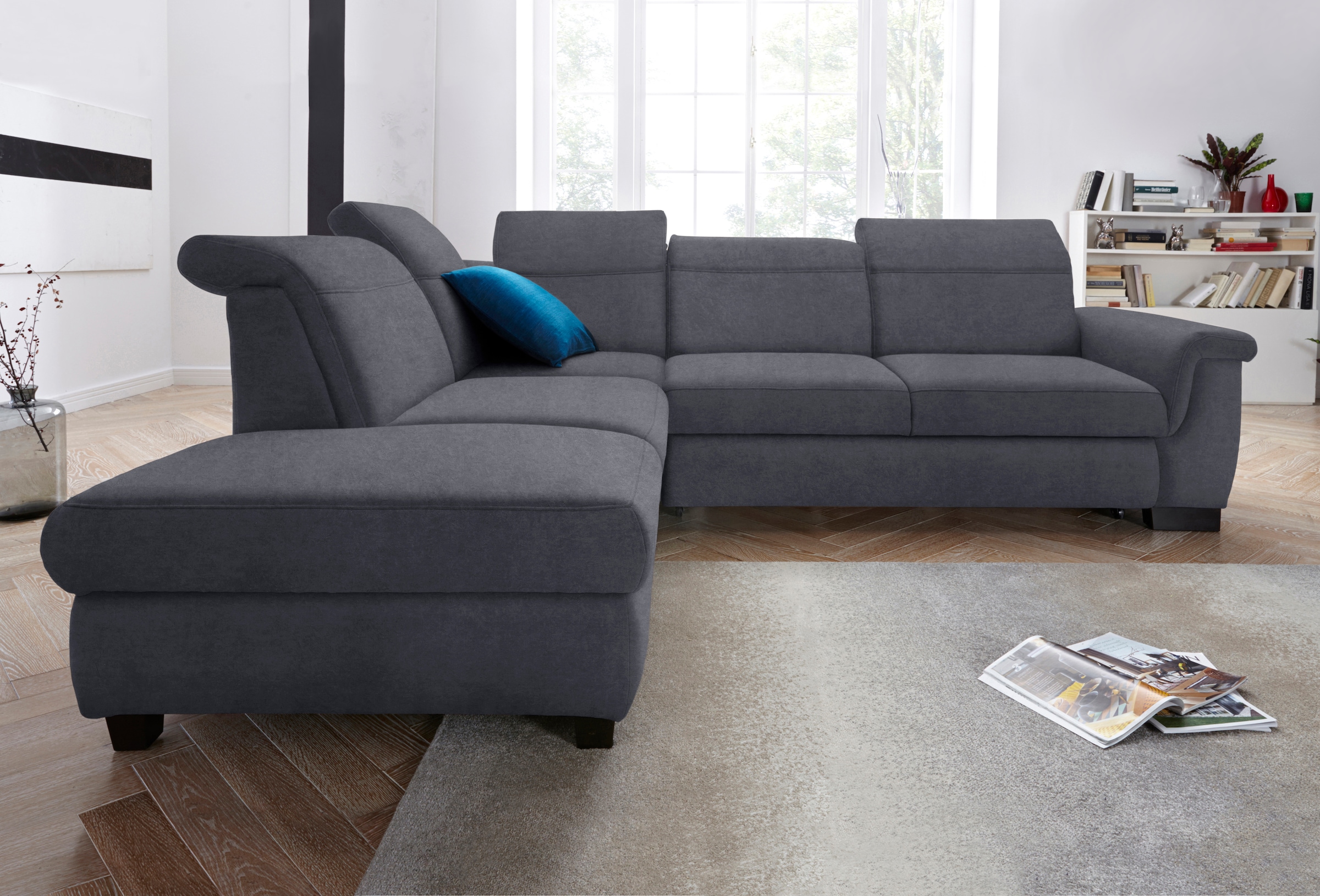 DOMO collection Ecksofa "Sully L-Form", wahlweise mit Bettfunktion und Kopf günstig online kaufen