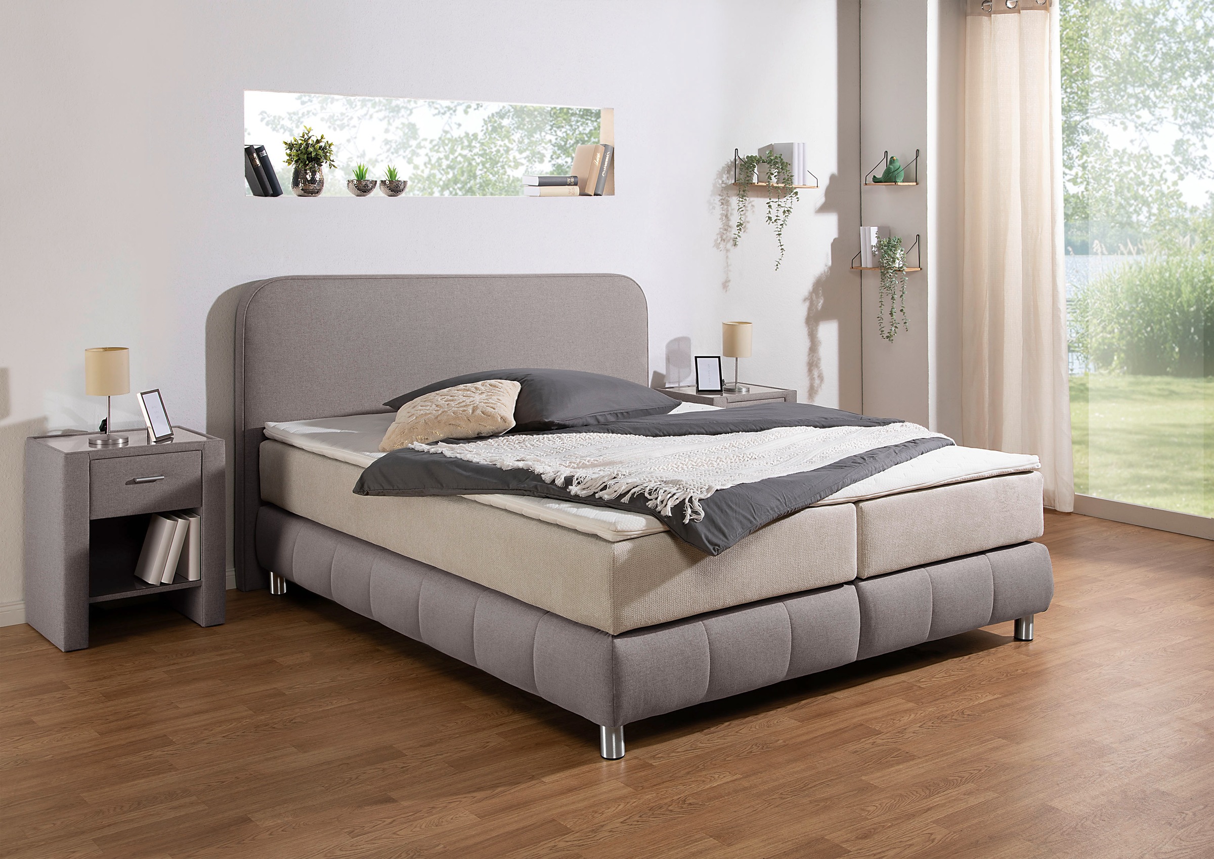Home affaire Boxspringbett »Cesson, in verschiedenen Breiten«, inkl. Topper günstig online kaufen