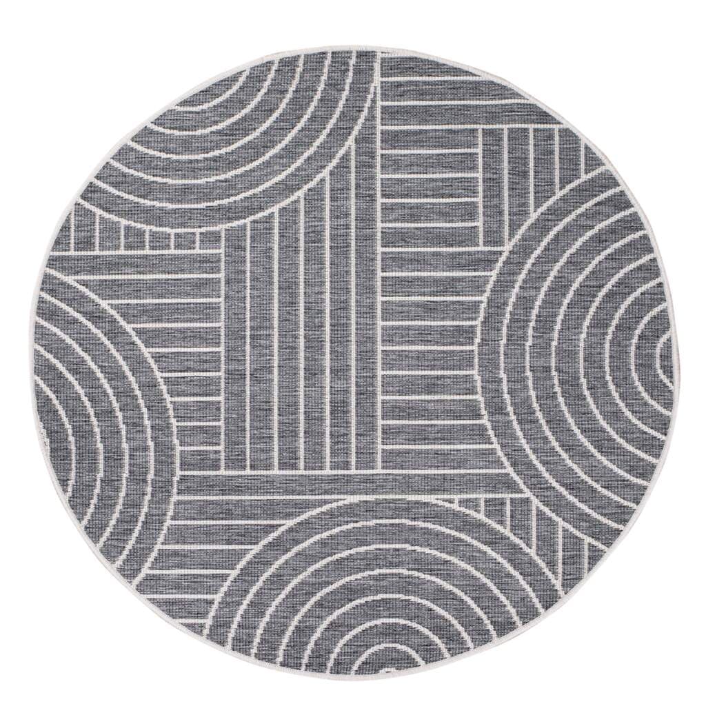 Carpet City Outdoorteppich »DUO RUG 5842«, rund, Wendeteppich Wetterfest In- & Outdoor, Balkon, Terrasse, Wohnzimmer