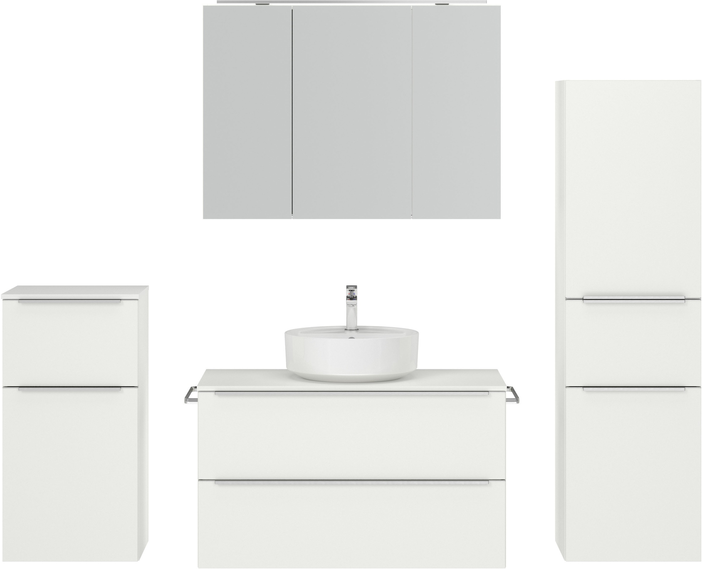 nobilia® Badmöbel-Set »Alvene« vormontiert, mit Soft-Close, 4 Stk. tlg. günstig online kaufen