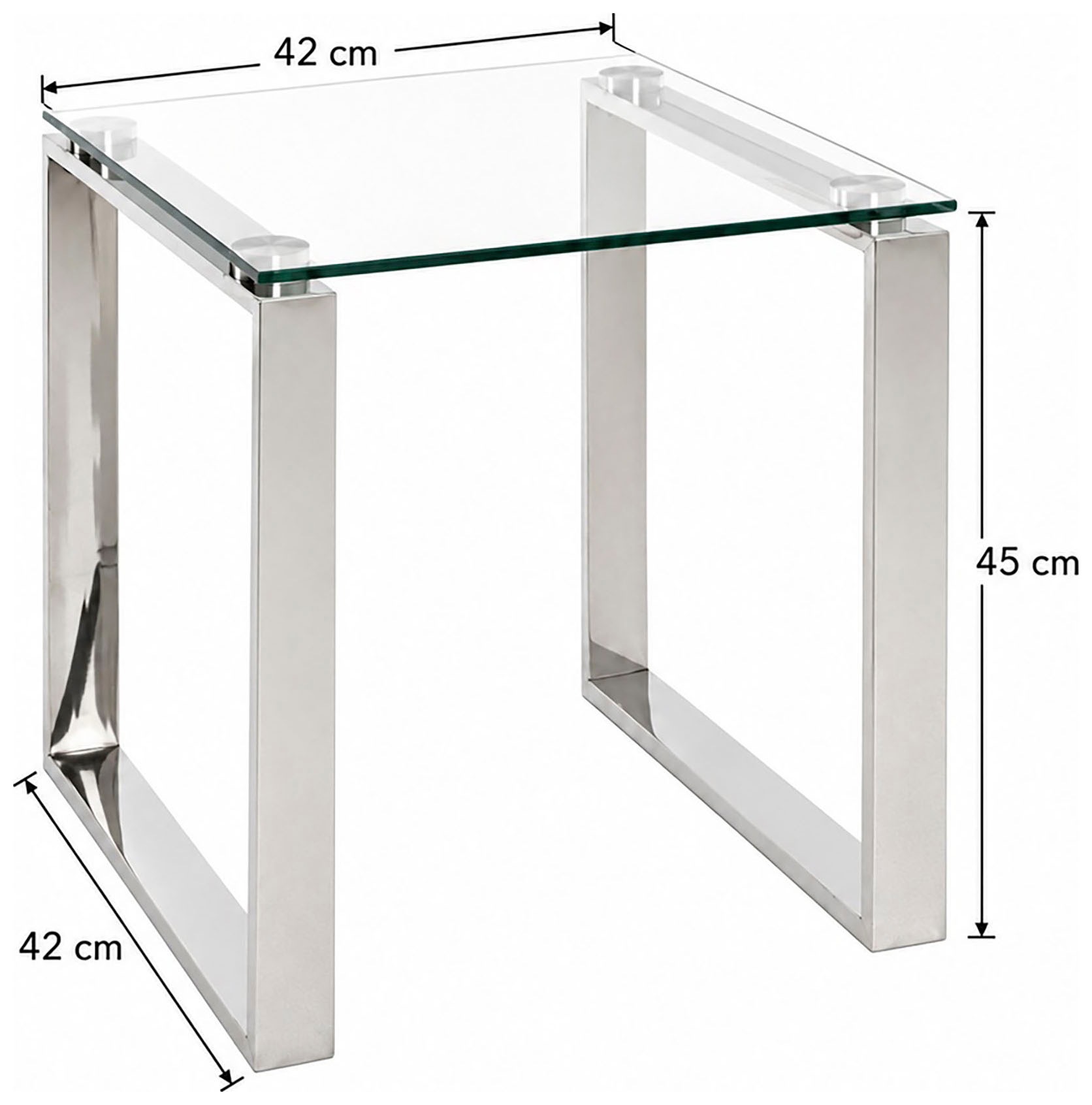 HAKU Beistelltisch »Sofatisch, Wohnzimmertisch« 1 Stk. tlg. quadratisch - aus Metall Silber B/T/H 42/42/45 cm