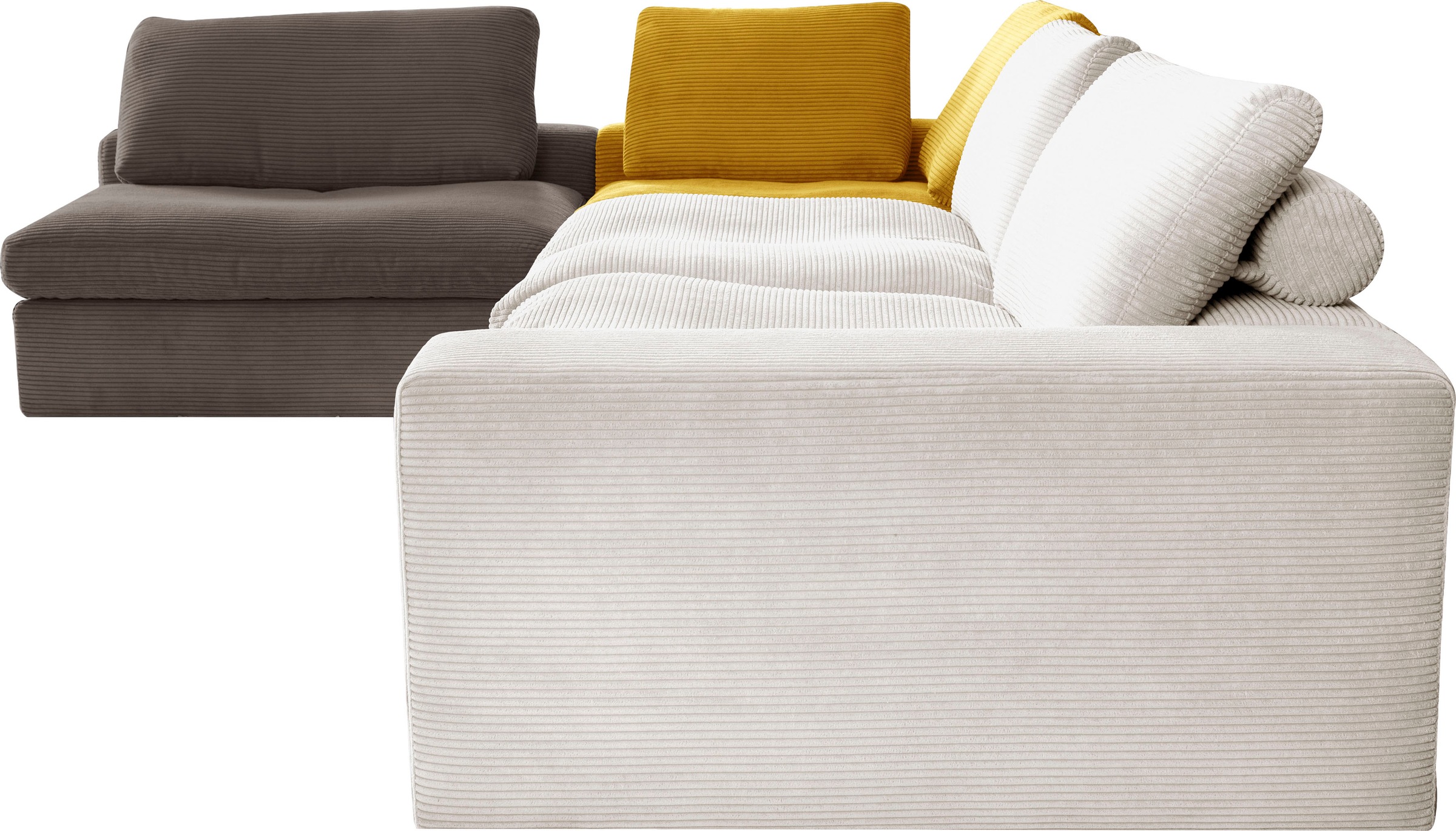 alina Ecksofa »Sandy«, mit losen Sitz und Rückenkissen, in modernem Cordstoff