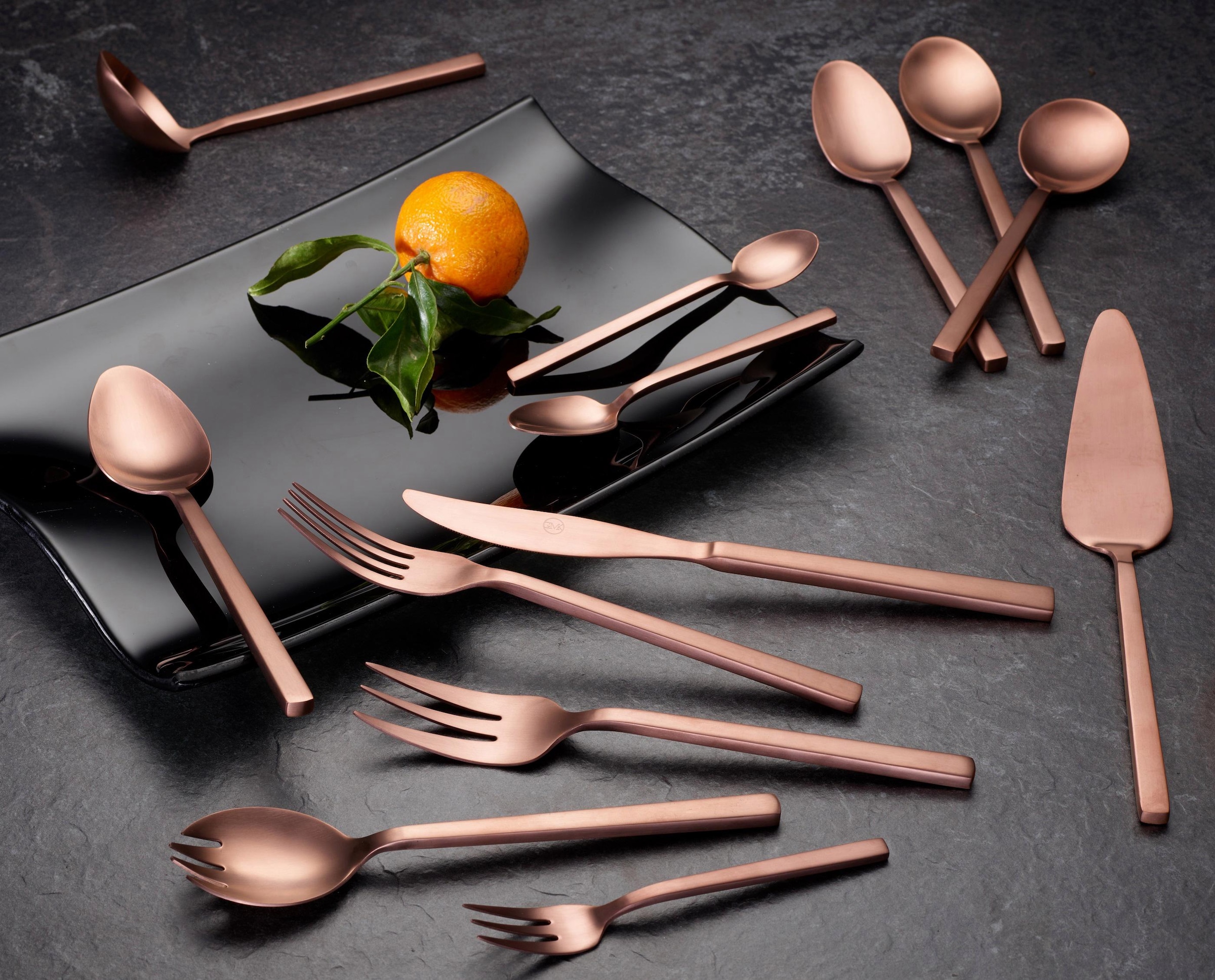 Guido Maria Kretschmer Home&Living Besteck-Set »GMK, Bronze Look«, (Set, 68 tlg.), Tafelbesteck, Präsentschachtel, PVD bronze mattiert