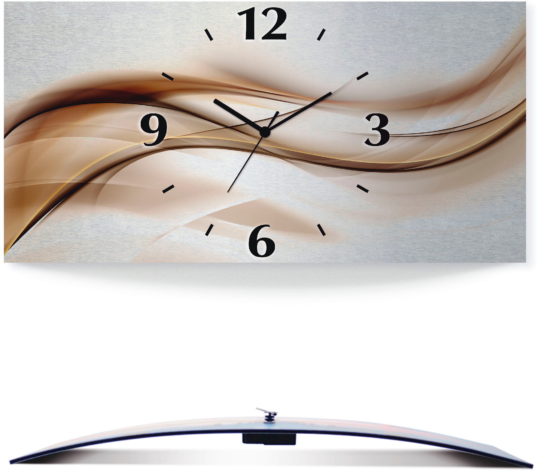 Artland Wanduhr »Braune abstrakte Welle«, 3D Optik gebogen, mit Quarz- oder günstig online kaufen