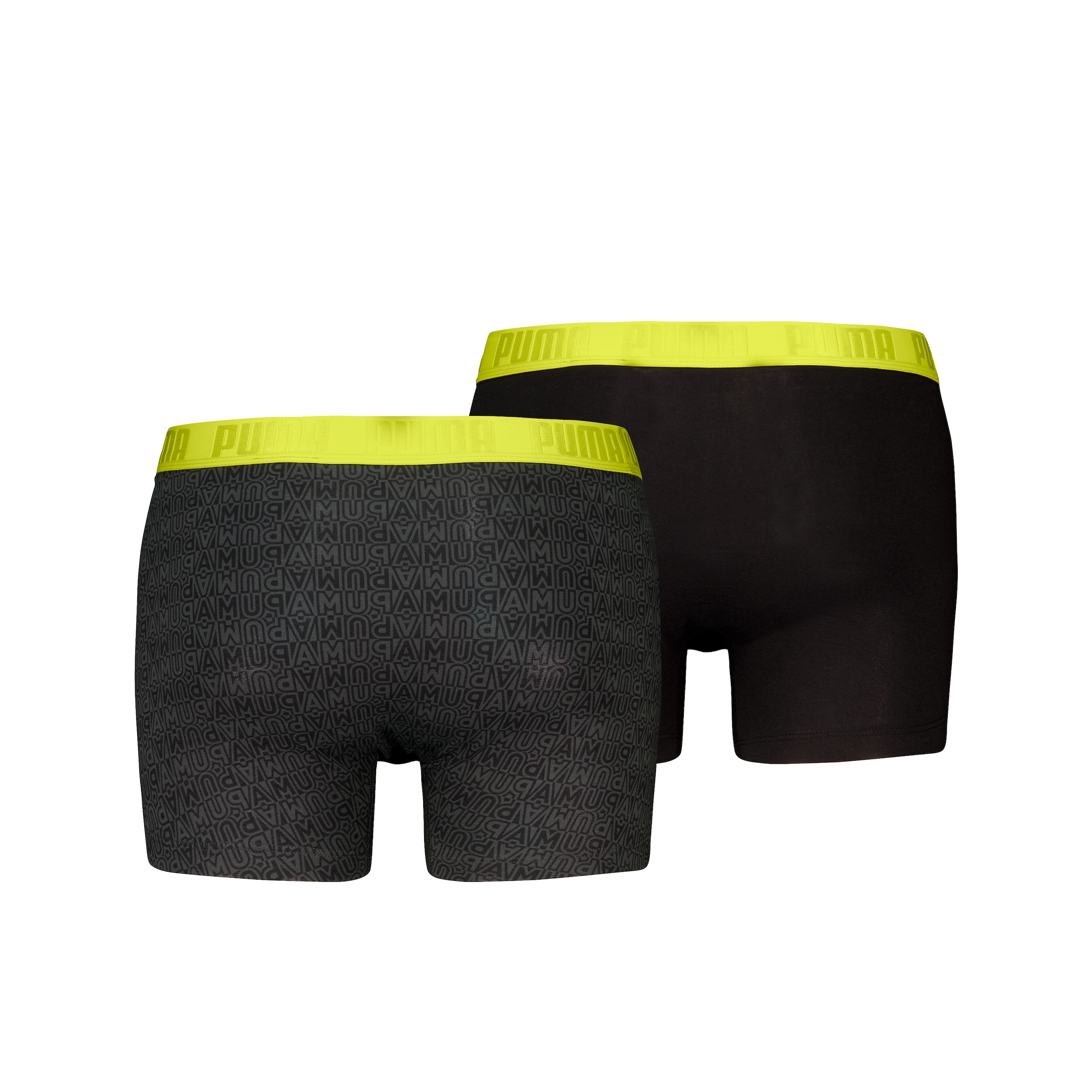 PUMA Boxer 2-Pack, mit ausgefallenen Mustern black / yellow S S Enthält Bio-Baumwolle