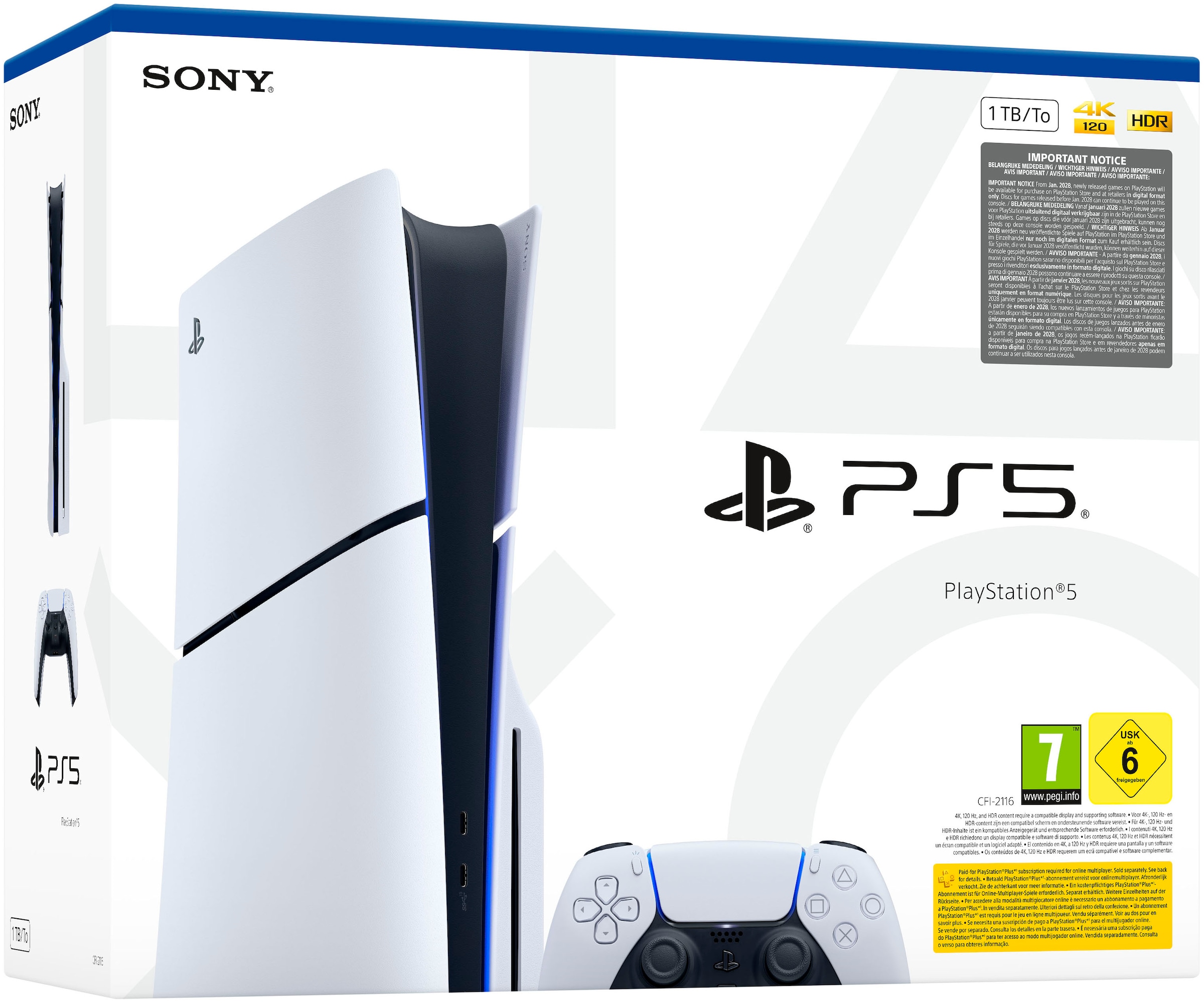 PlayStation 5 Konsolen-Set »PS5 Disk Edition (Slim) + Star Wars Outlaws« 1.000 GB 1 TB