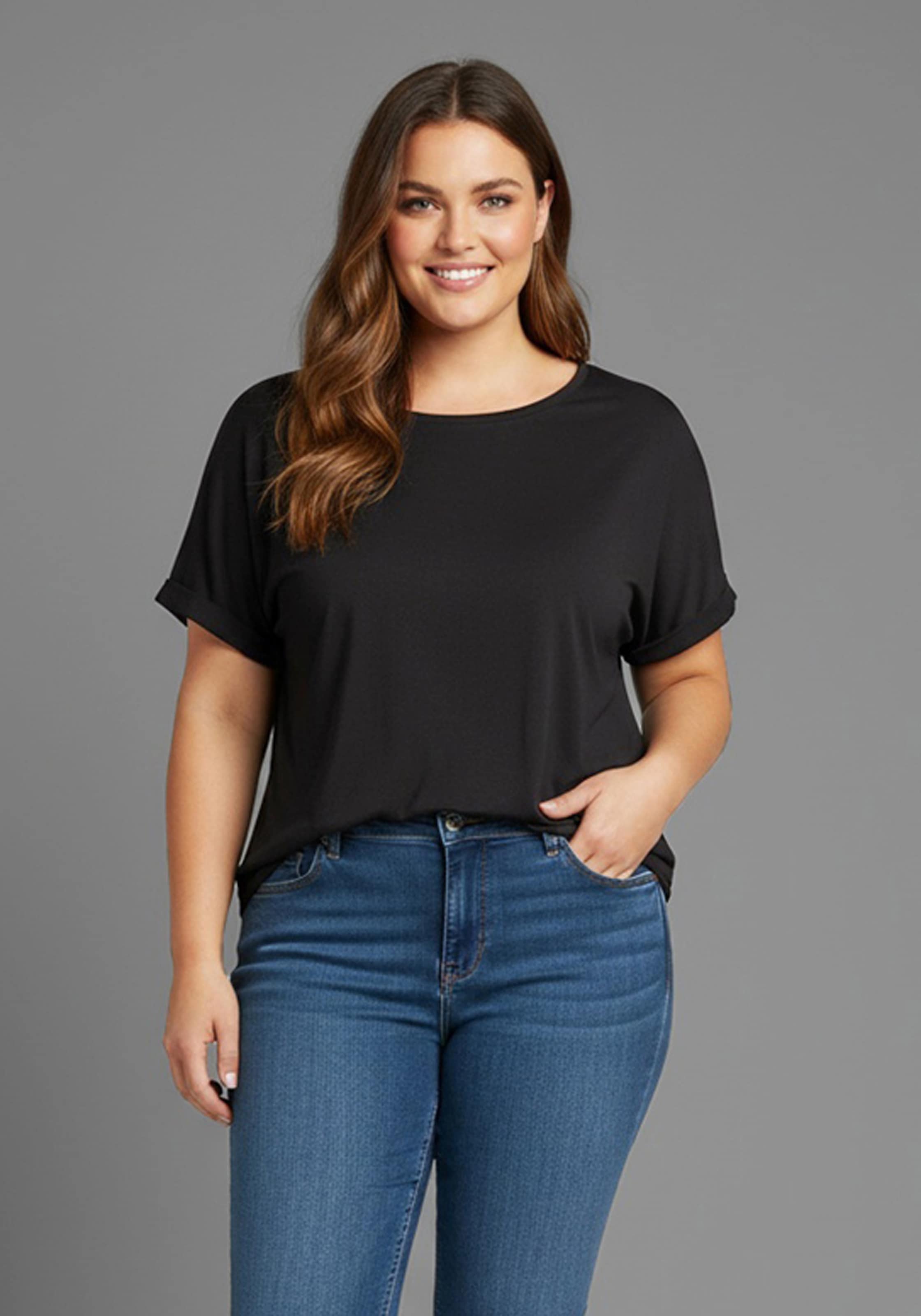 Laura Scott CURVE T-Shirt 2 Stk. tlg. im 2er Pack mit modischem Ärmelaufschlag - GROSSE GRÖSSEN