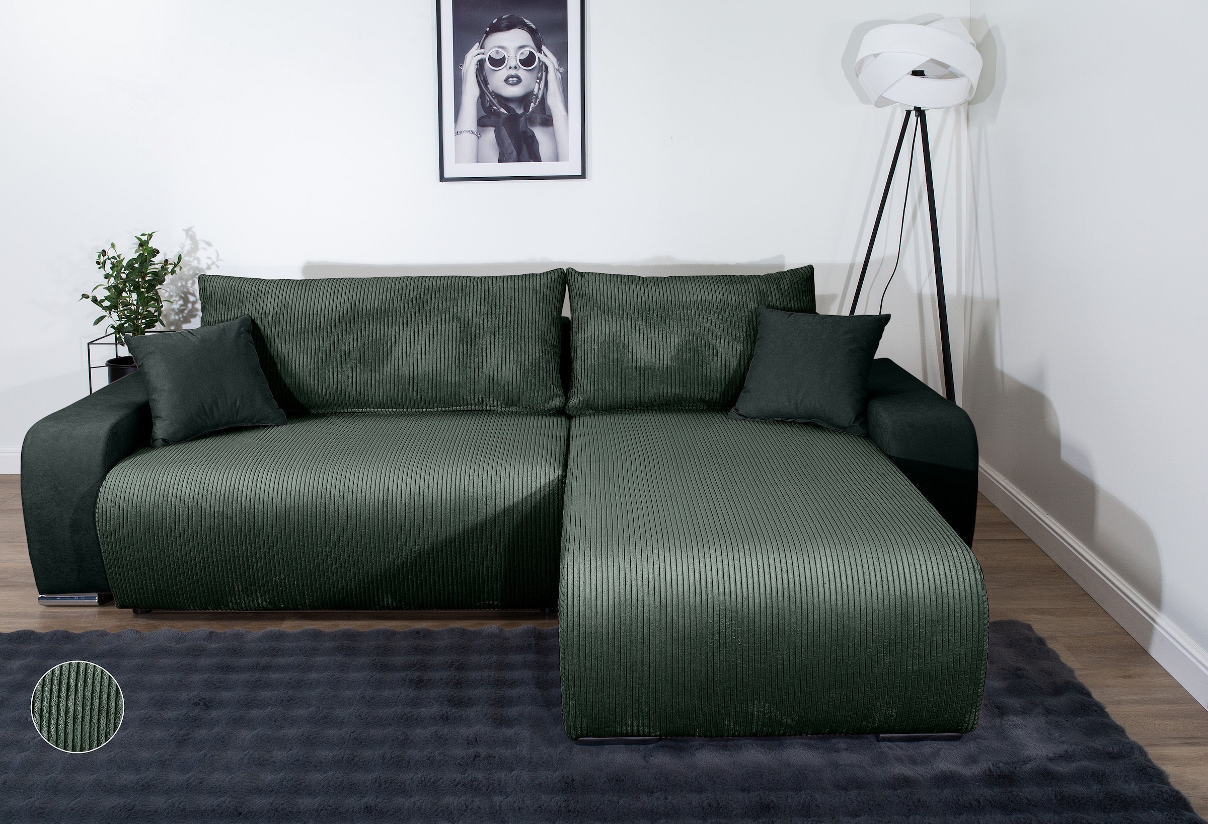 COLLECTION AB Ecksofa »Pia, L-Form, Breite 237 cm, mit Schlaffunktion« inkl günstig online kaufen
