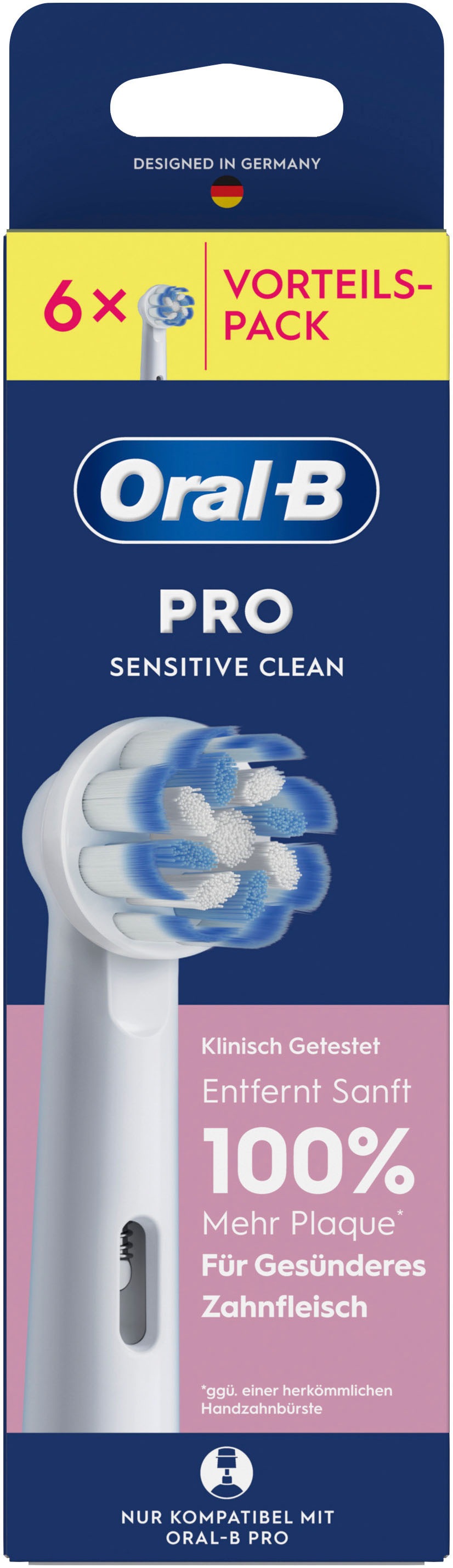 Oral-B Aufsteckbürsten »Pro Sensitive Clean« Sanfte Zahnreinigung, innovative X-förmige Borsten
