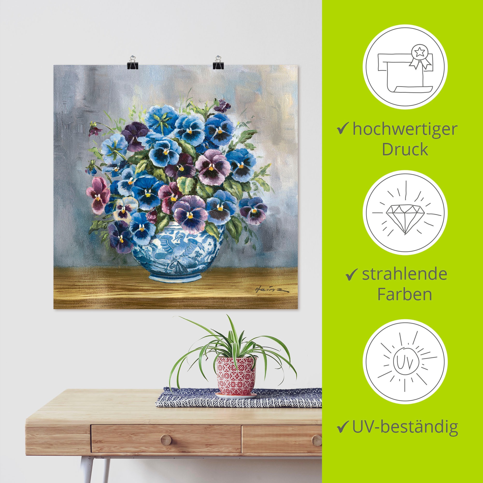 Artland Wandbild »Stiefmütterchen«, Blumenbilder, (1 St.), als Alubild, Outdoorbild, Leinwandbild, Poster, Wandaufkleber
