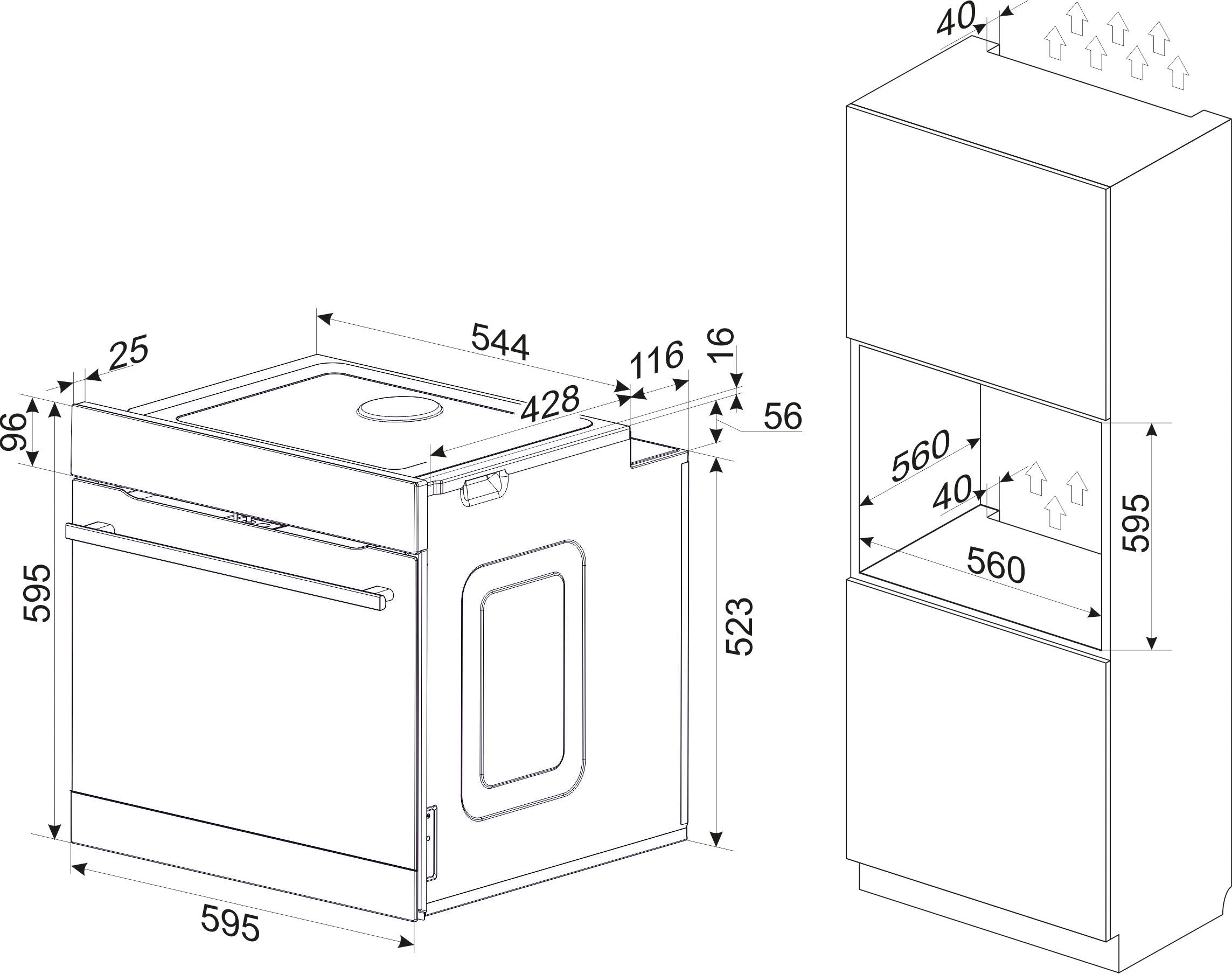 Amica Einbaubackofen »EBPX 946 700 E«, EBPX 946 700 E, mit Teleskopauszug nachrüstbar, Steam Clean, Pyrolyse-Selbstreinigung, XXL-Garraum