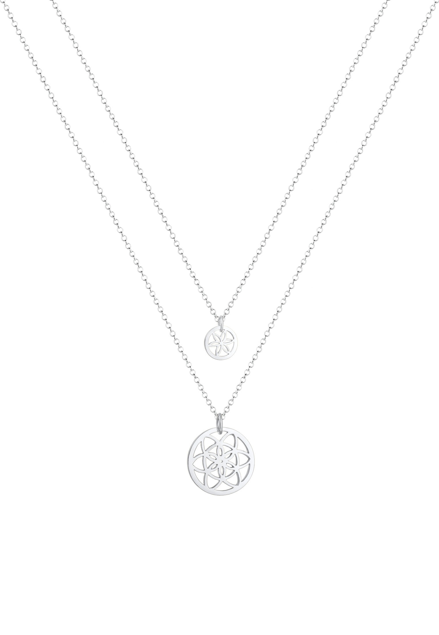 Elli Schmuckset »Blume des Lebens Mutter Tochter 2er Set Silber«