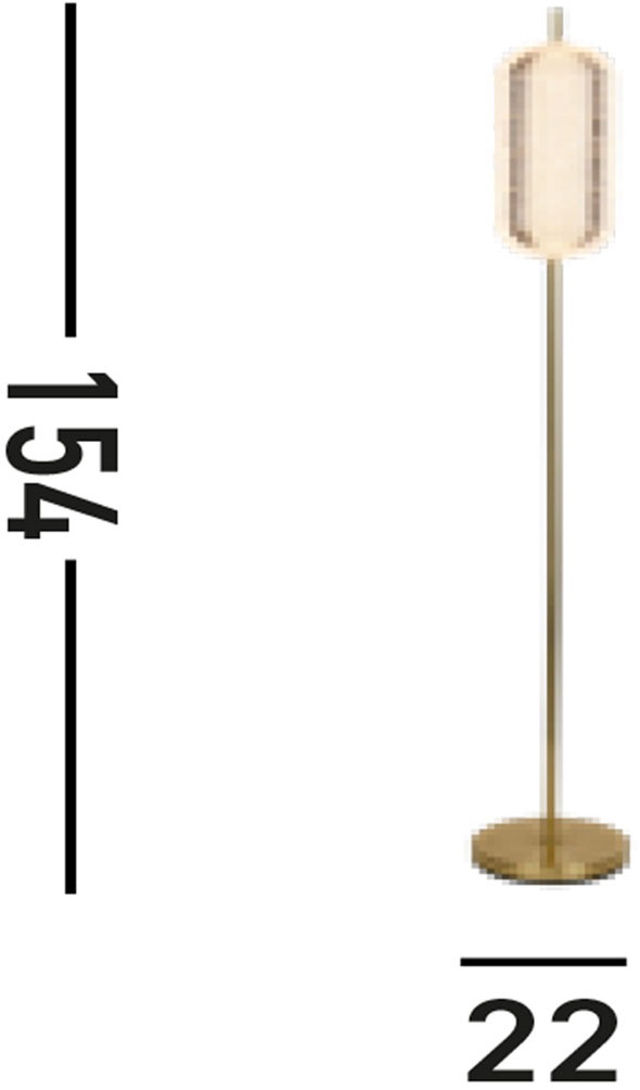 Searchlight Stehlampe »Capsule LED Floor Lamp, Satin Brass Metal and Acrylic Shade« LED-Modul 1 Stk. Warmweiß