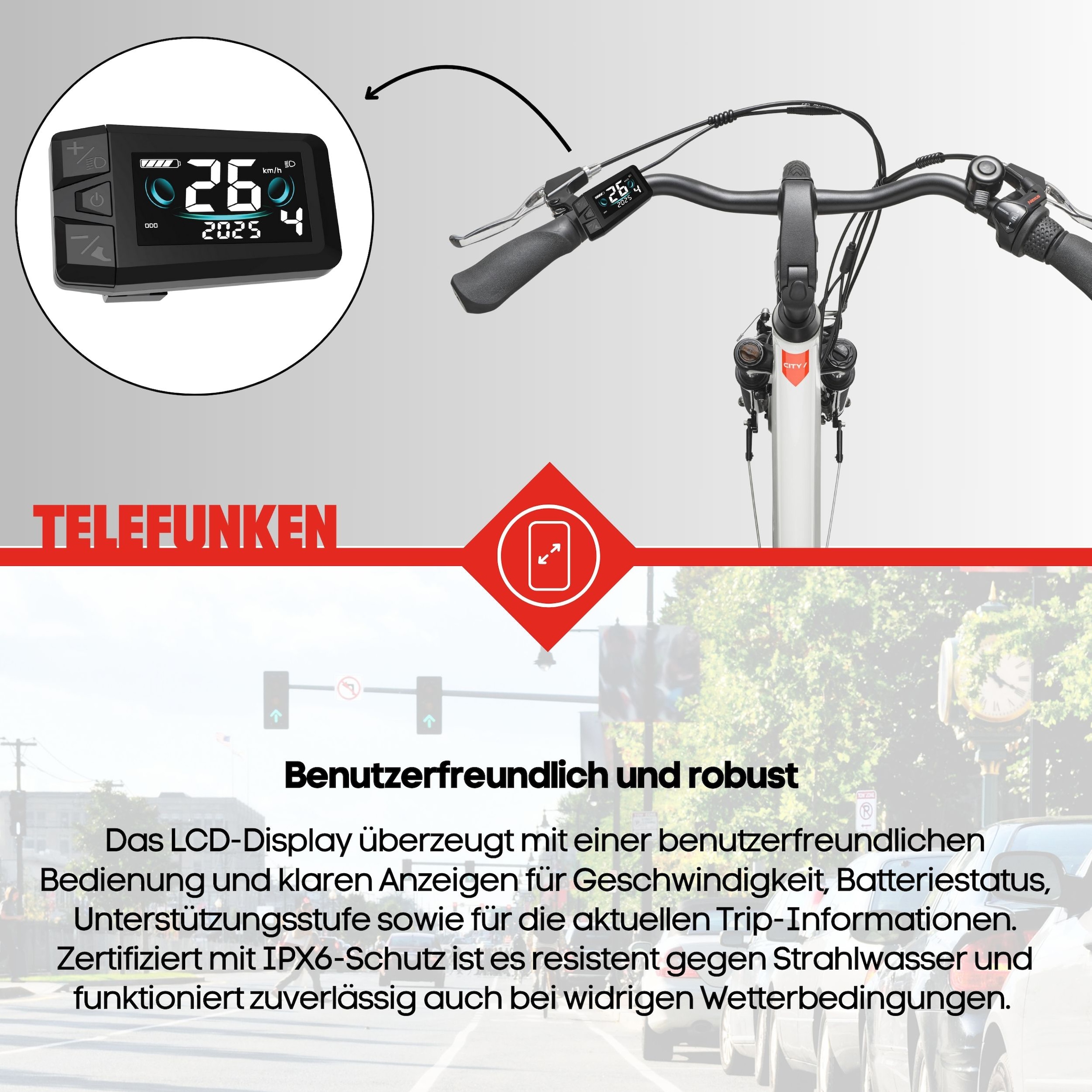 Telefunken »Multitalent RC836« 3 Gang Shimano Shimano Nexus Schaltwerk Nabenschaltung Frontmotor 250 W
