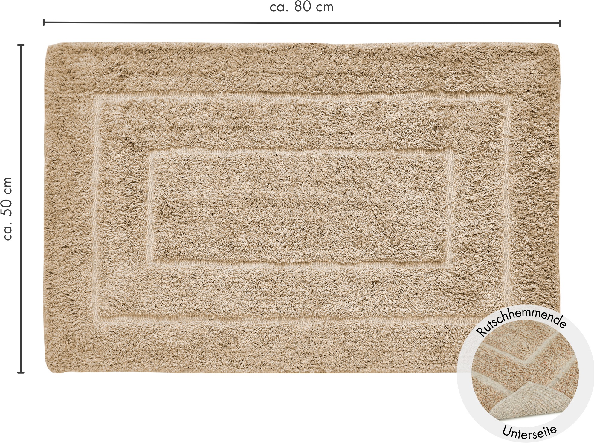 Andiamo Badematte »Havanna, 50x80 cm«, fußbodenheizungsgeeignet-schnell trocknend, Badteppich, Uni Farben, Hoch-Tief Effekt, verschiedene Designs