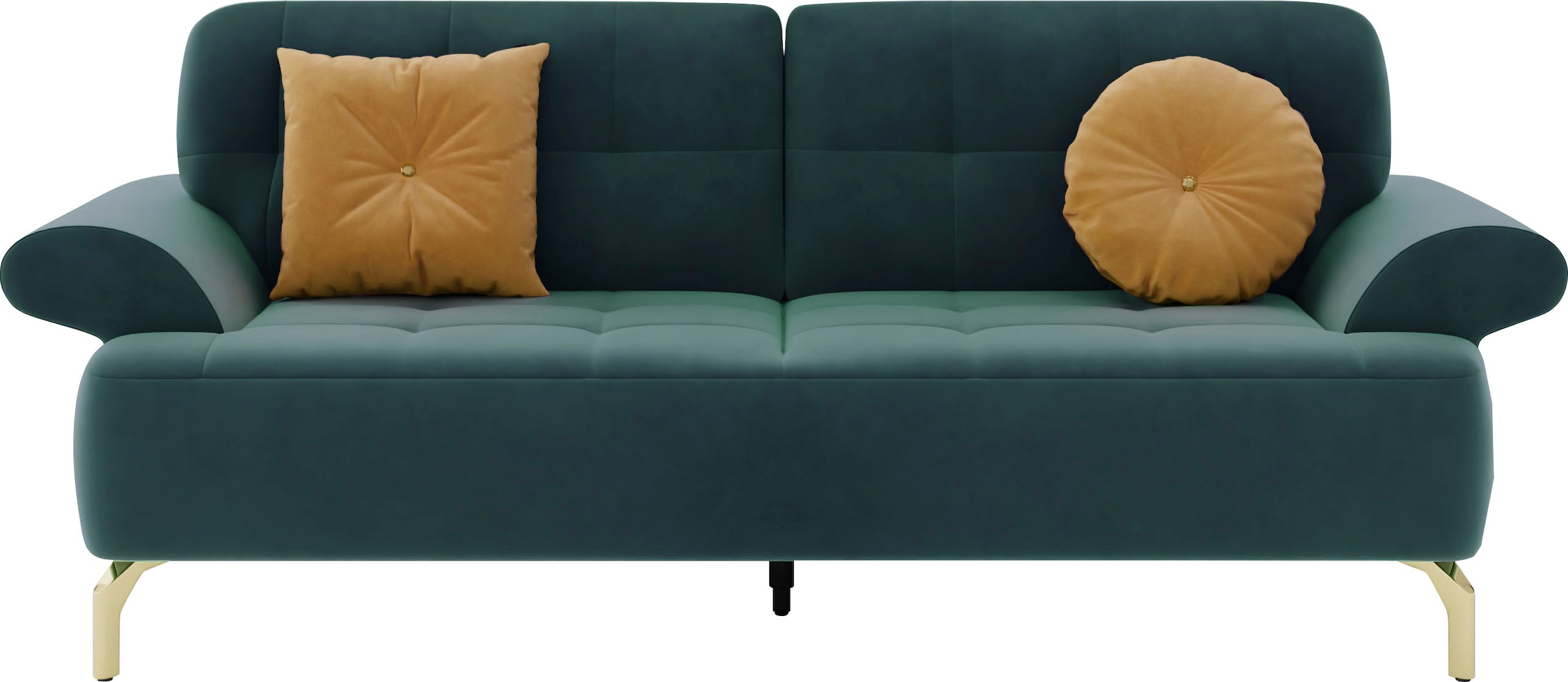 sit&more 2,5-Sitzer »Orient 1«, inkl. 2 Zierkissen mit Strass-Stein, goldfarbene Metallfüße