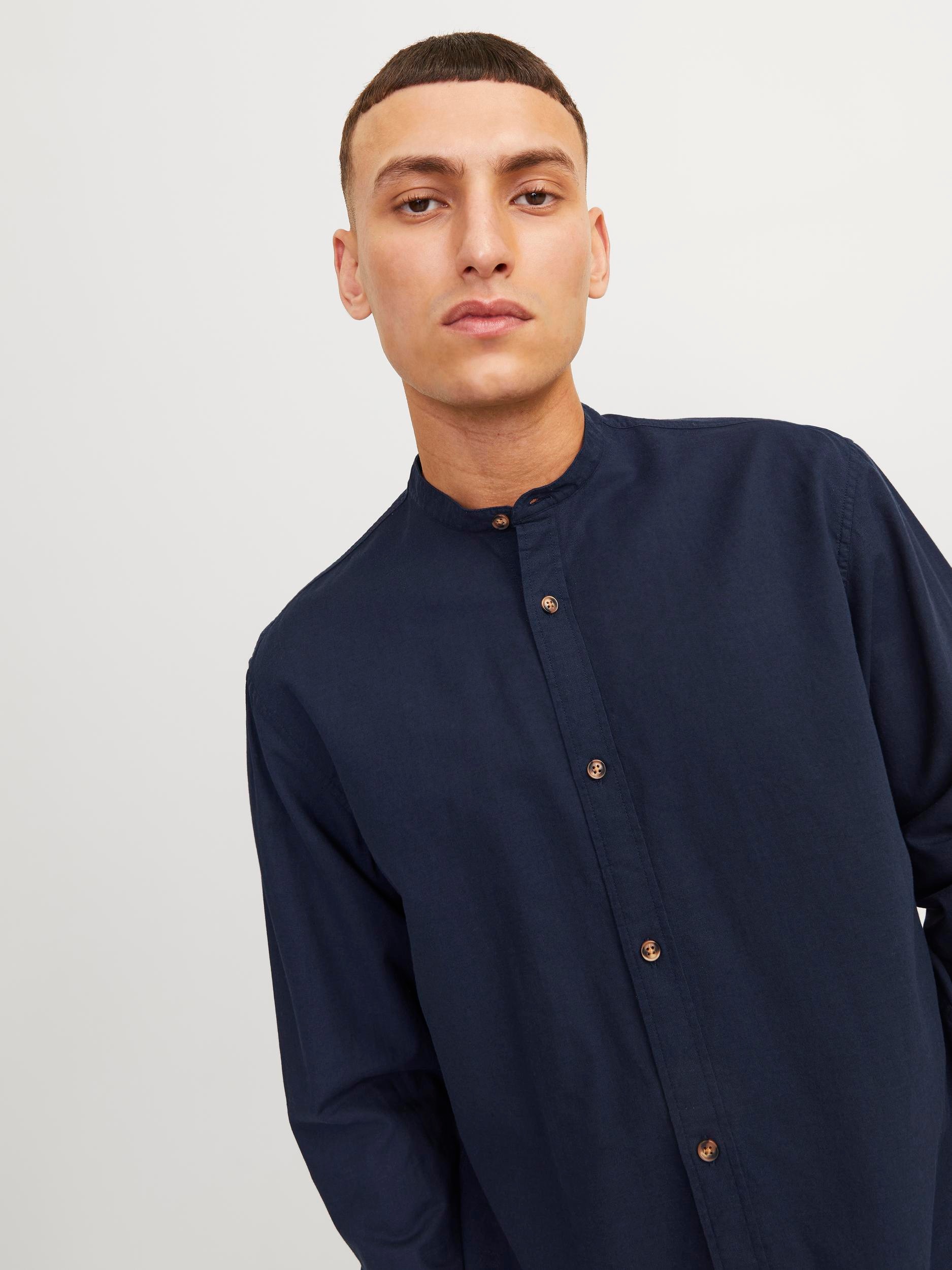 Jack & Jones Langarmhemd »JJESUMMER BAND LINEN BLEND SHIRT LS SN«