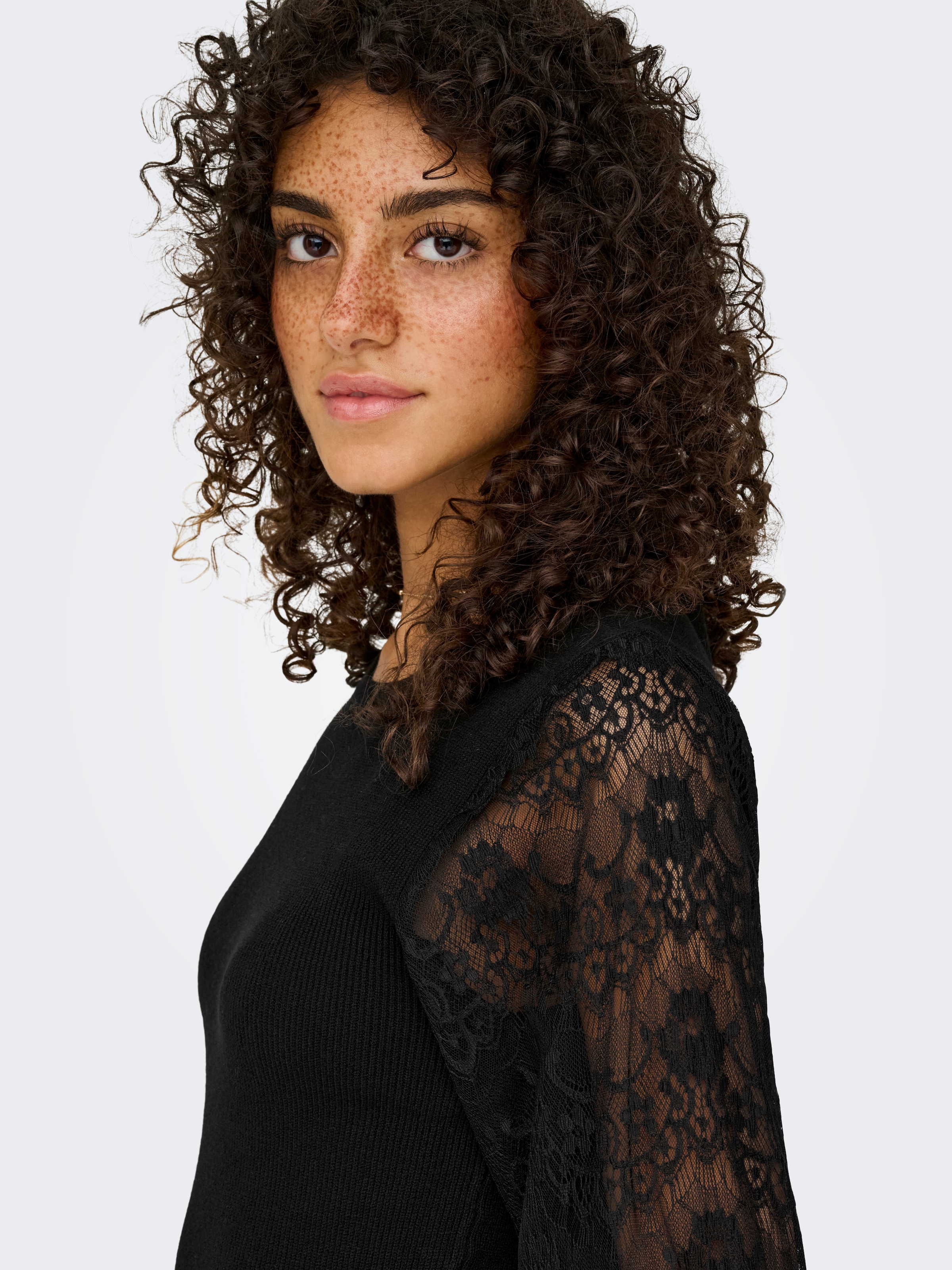 ONLY Rundhalspullover »ONLPERRY LIFE LS MIX O-NECK KNT«