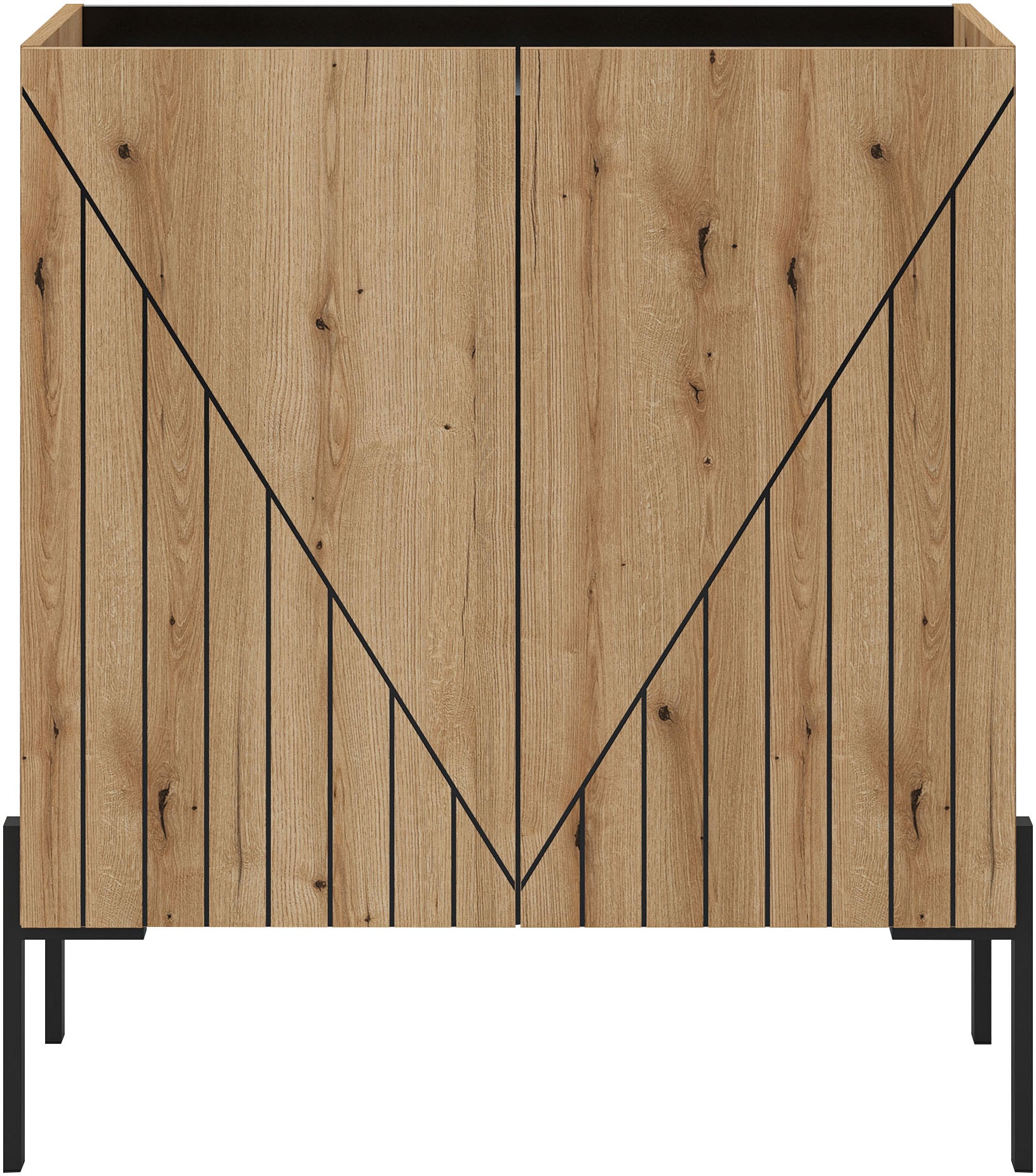 INOSIGN Kommode »SNETT, Höhe: 91cm, mit Metall-Stabfüßen, 2 Türen, 2 Einlegeböden«, Anrichte, Sideboard, Schrank, Board, Highboard