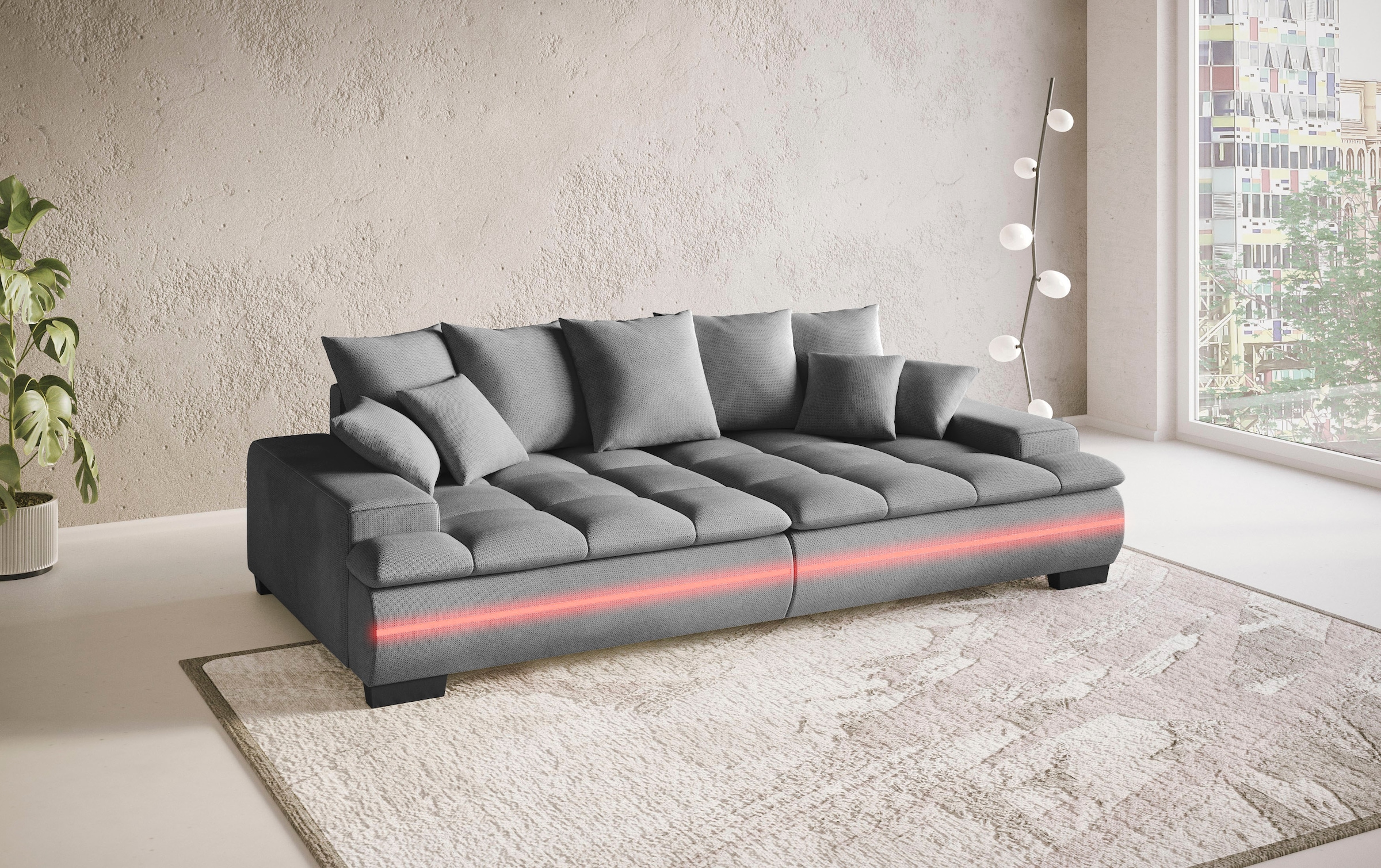 Mr. Couch Big-Sofa »Haiti II«, RGB-LED Beleuchtung, Kaltschaumpolsterung, bis 140 kg belastbar