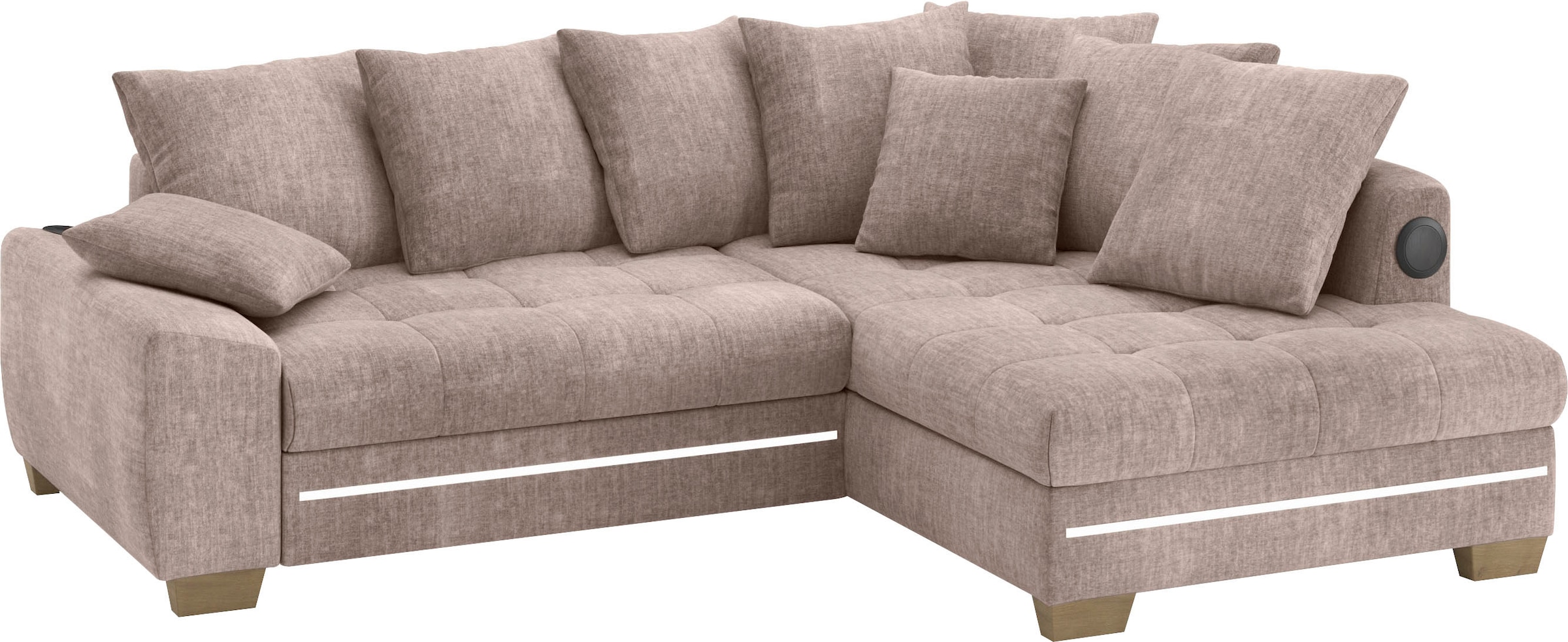 Mr. Couch Ecksofa »Nikita II, L-Form«, mit Kaltschaum, RGB-LED, Soundsystem günstig online kaufen