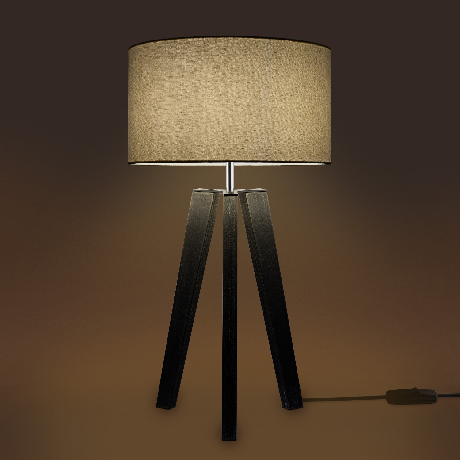 Paco Home Tischleuchte »Canvas uni Color«, 1 flammig, Leuchtmittel E27 | ohne Leuchtmittel, Stehlampe Vintage Fuß LED Lampe Wohnzimmer Skandinavischer Stil E27