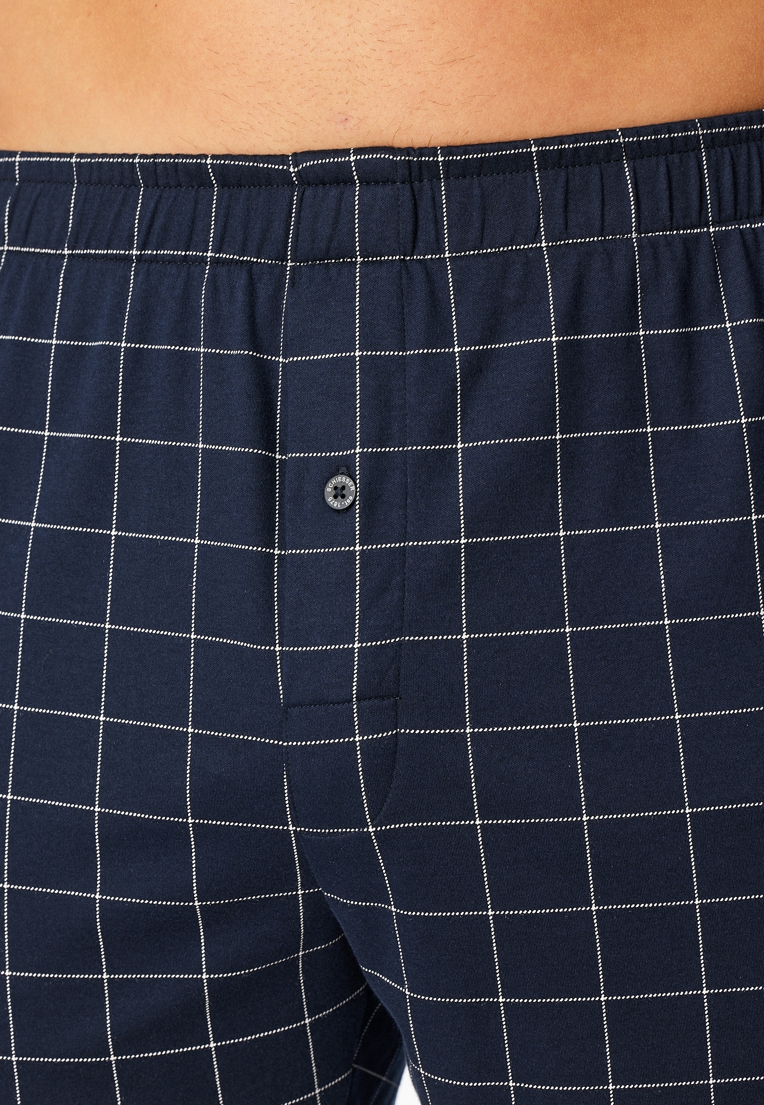 Schiesser Boxershorts »Fine Interlock« elastischer Bund, kariert, Baumwolle, weich
