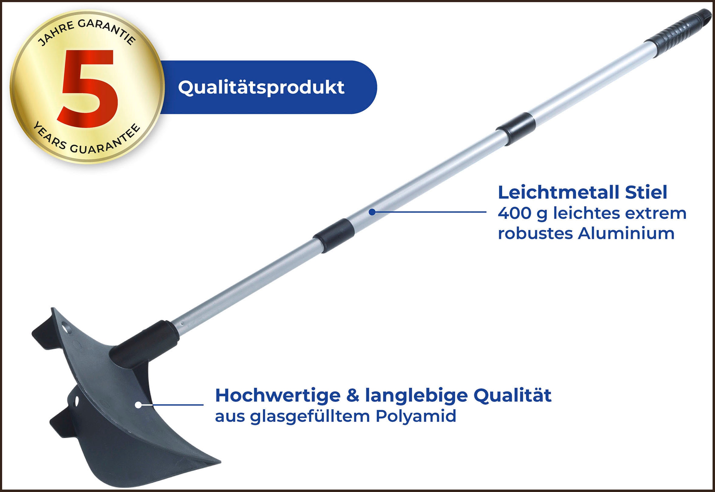 Maximex Gartenhacke, ausziehbarer Gartenpflug mit Teleskopstiel