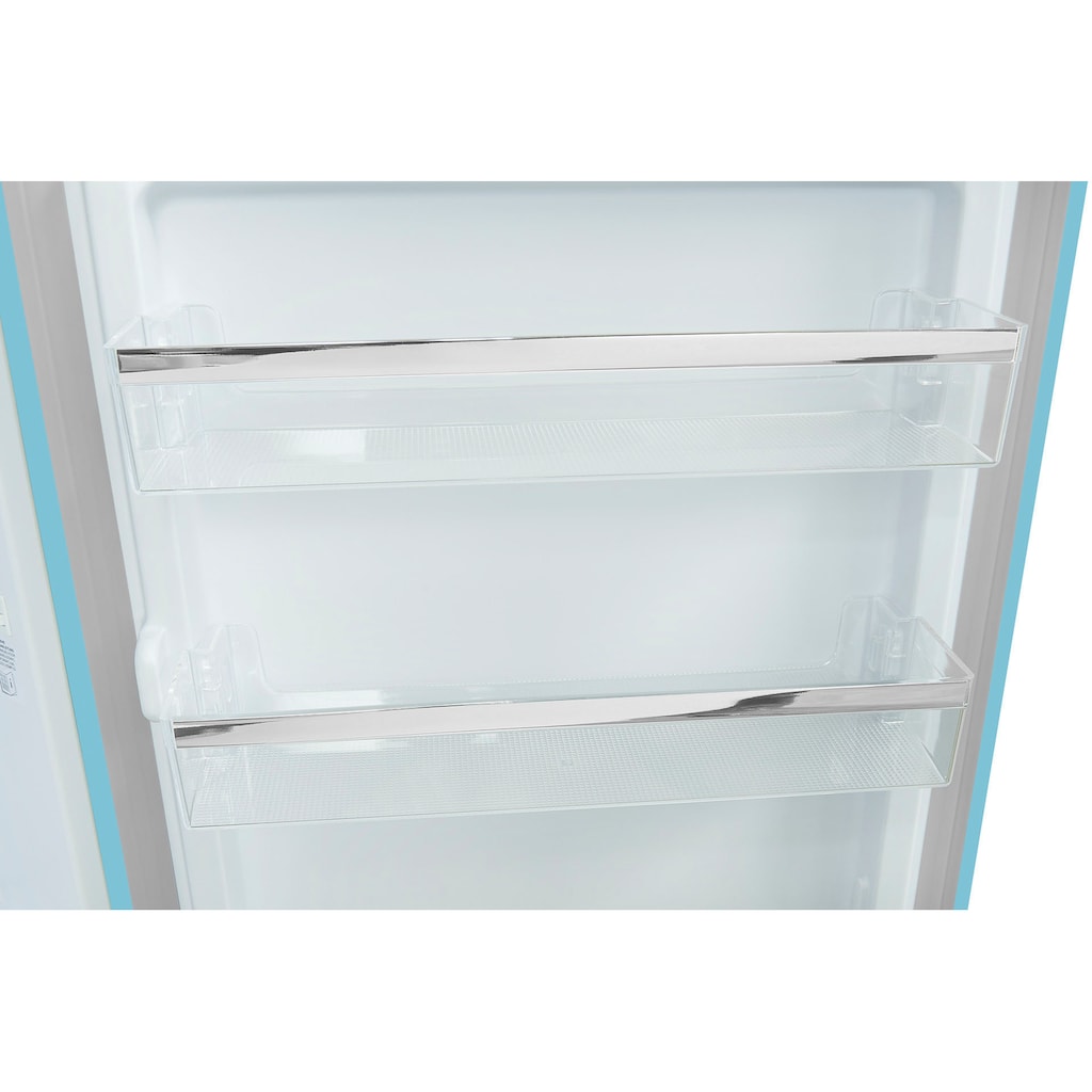 exquisit Kühlschrank »RKS120-V-H-160F«, RKS120-V-H-160F taubenblau, 89,5 cm hoch, 55 cm breit, 122 L Volumen