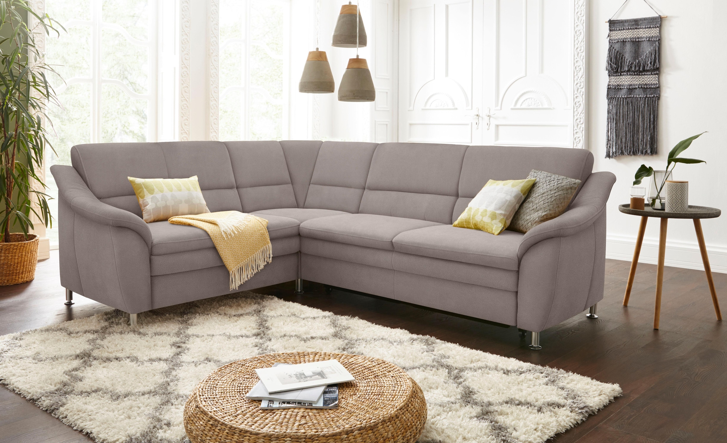 sit&more Ecksofa »Cardoso L-Form«, mit Federkern, wahlweise mit Bettfunktion und Schubkasten