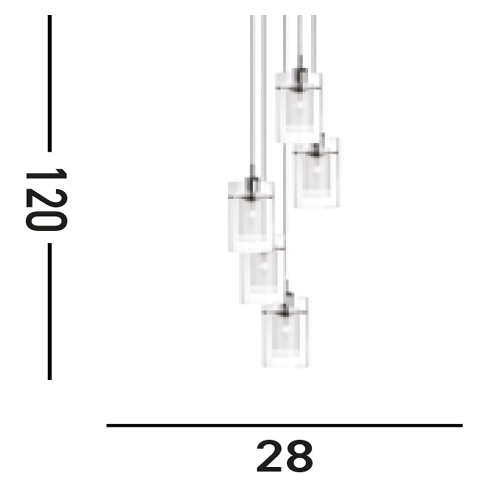 Searchlight Hängeleuchte »Duo I 5Lt Pendant« E14 1 Stk.