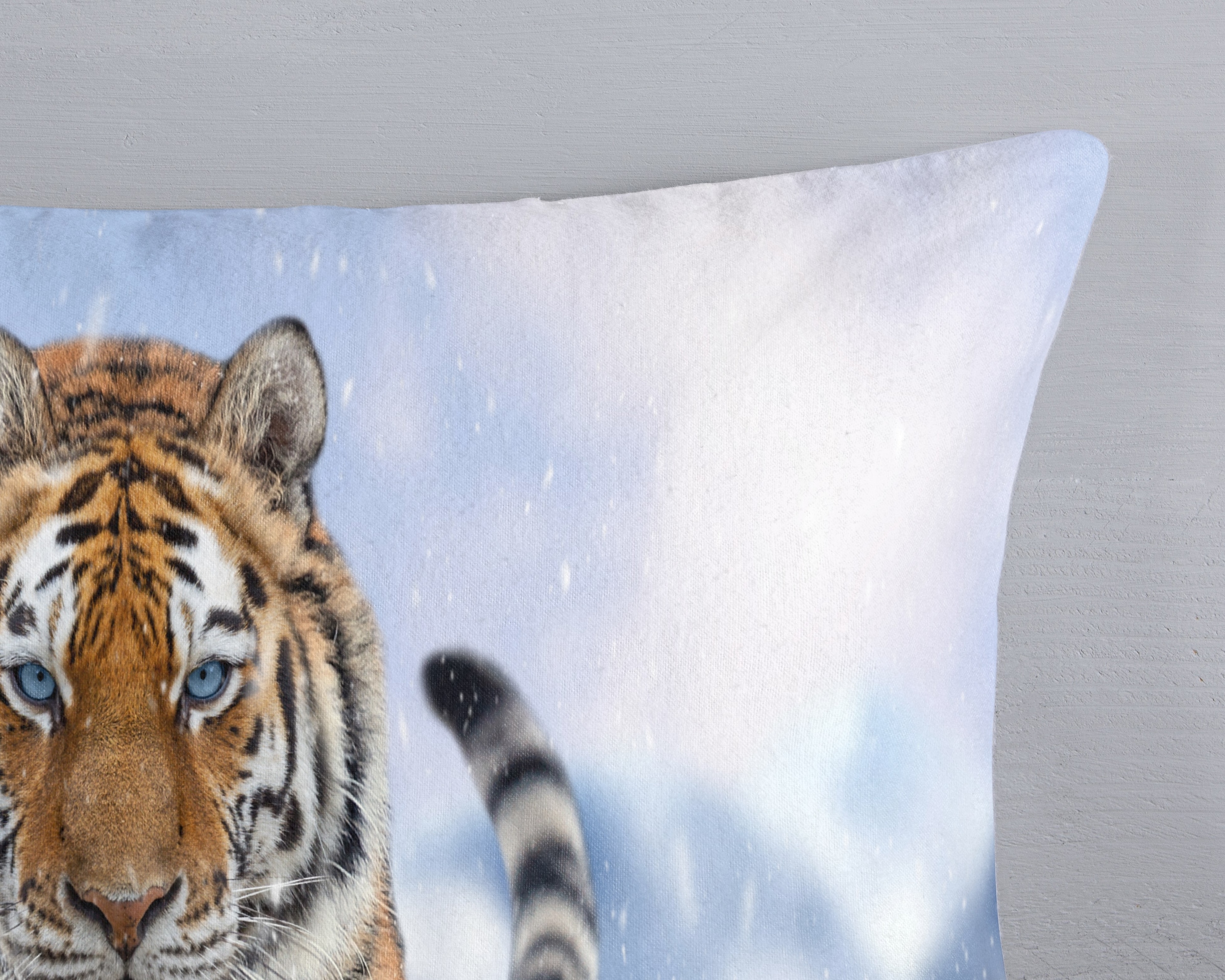 good morning Wendebettwäsche »Zelda«, Flanell, Biber, Winter, Warm, Wendeoptik, Schnee, Tiger, Landschaft