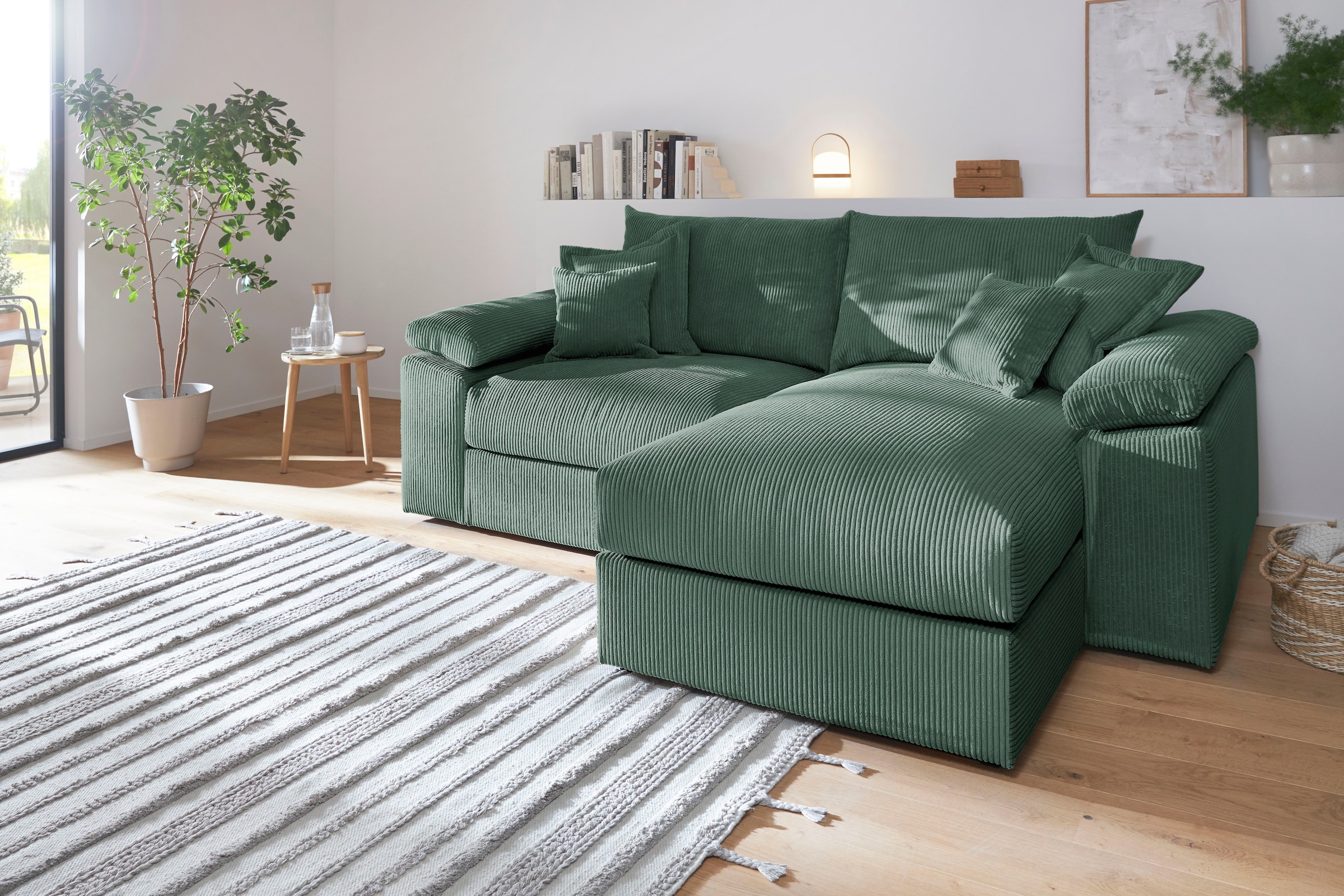 Home affaire Ecksofa »Soft&Cosy XL L-Form - Breite 246 cm«, Mega-Sofa, in Cord, Federkern-Polsterung