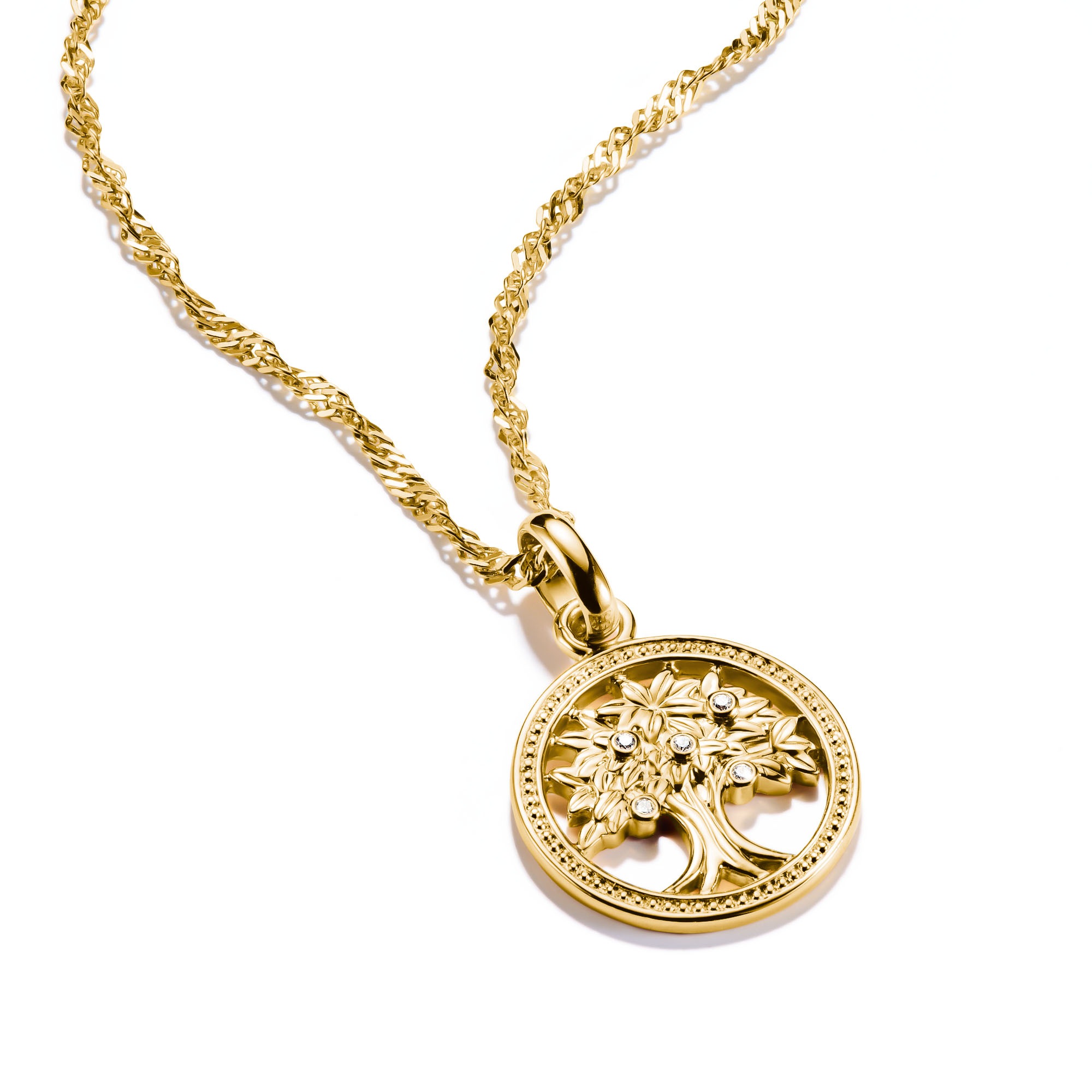 THOMAS SABO Charm-Einhänger »Charm Tree of Love vergoldet - Connect, CC1262-414-14«, mit Zirkonia (synth.)