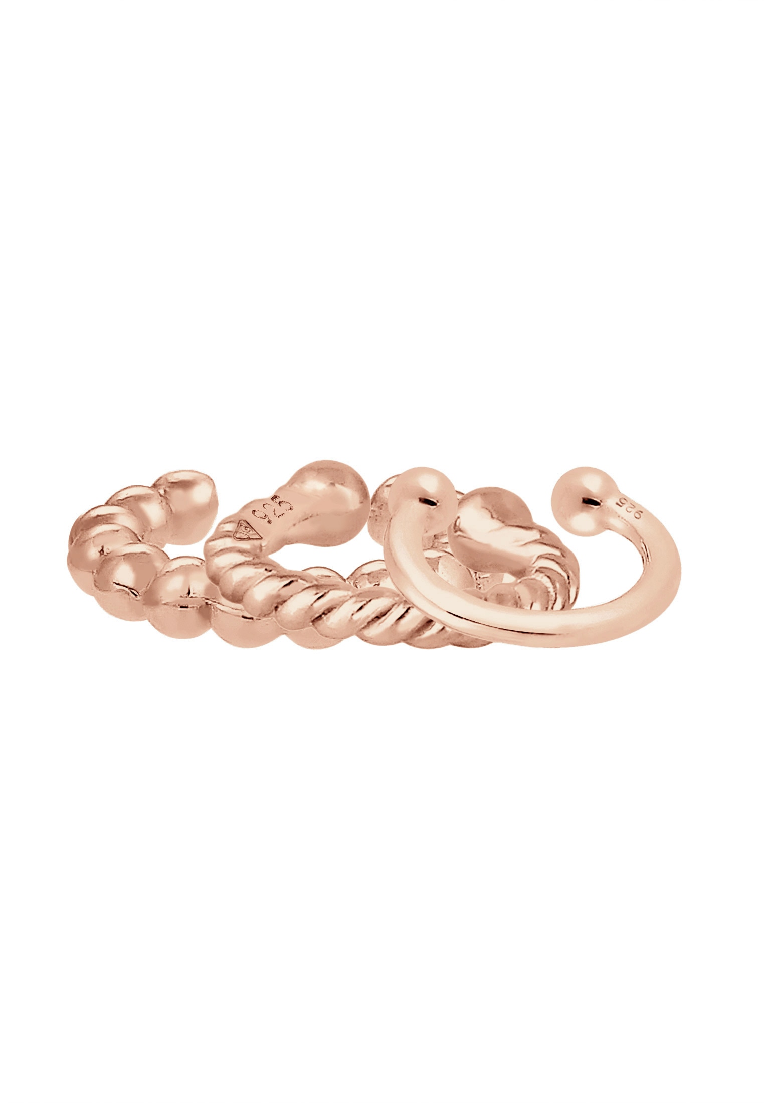 Elli Single-Ohrhaken »Ohrklemme Ear Cuff 3er Set Kugel 925 Silber«