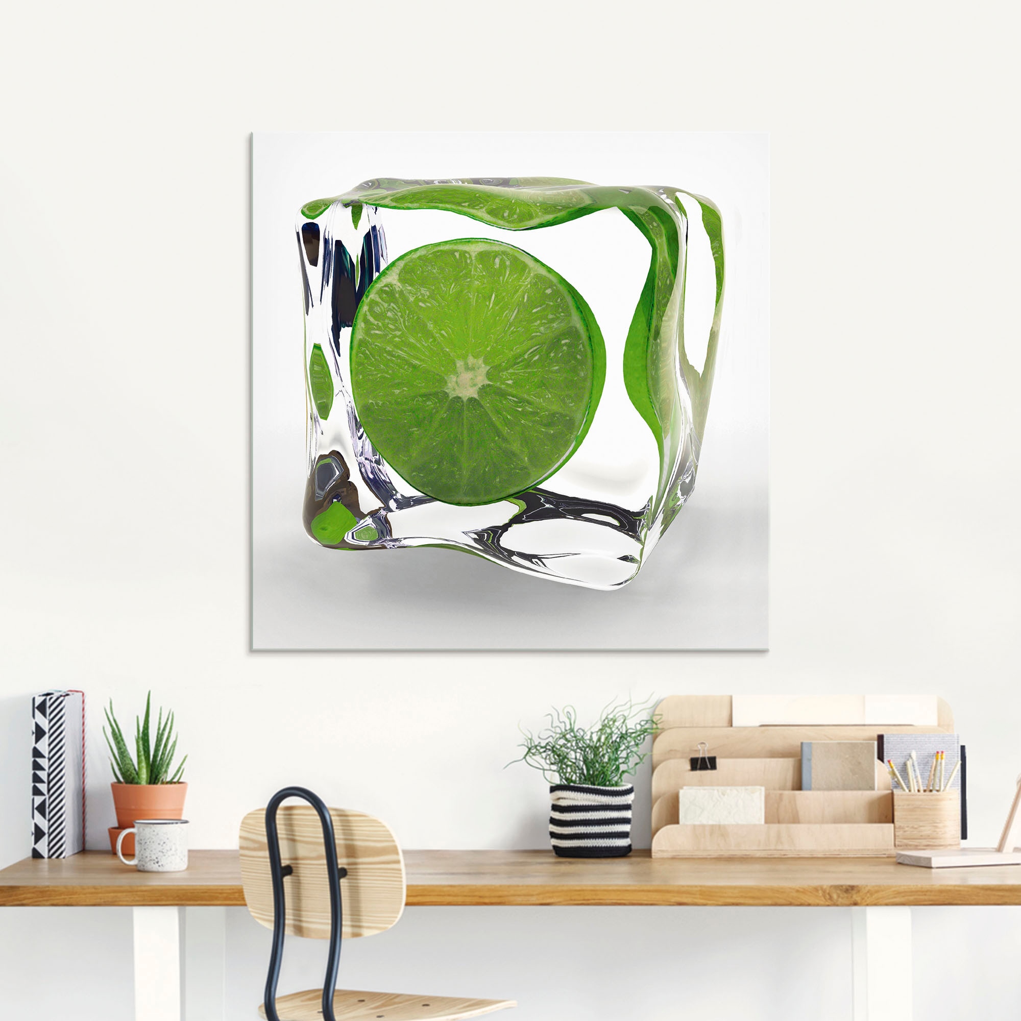 Artland Glasbild »Limette im Eiswürfel« Lebensmittel 1 Stk. tlg. in verschi günstig online kaufen