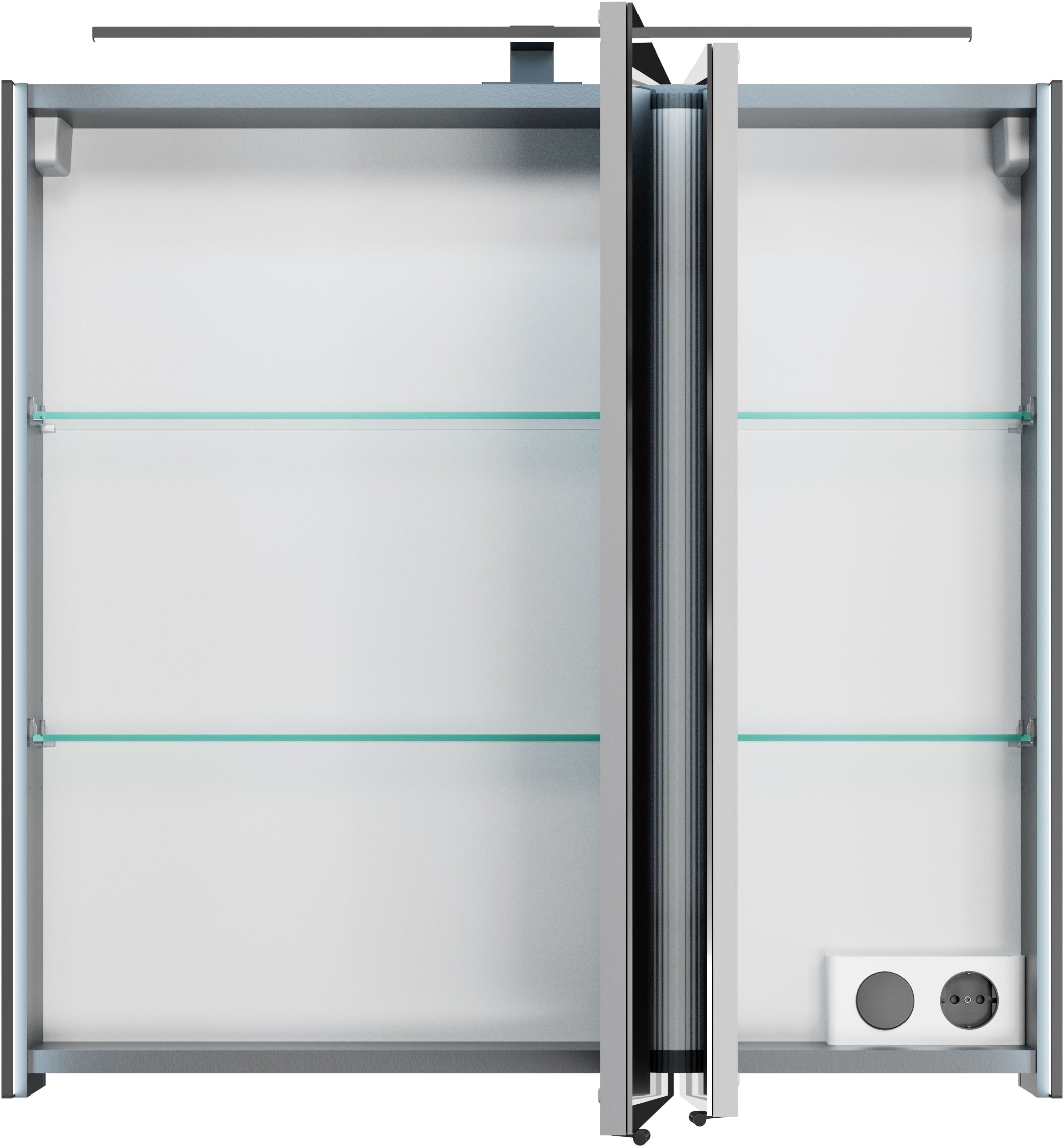 Saphir Badmöbel-Set »Serie 7045 2-teilig Mineralmarmor-Waschtisch mit LED-Spiegelschrank«, (Set, 2 St.), Badezimmer-Set 73,2 cm breit, inkl. Türdämpfer, 2 Türen, 2 Schubladen