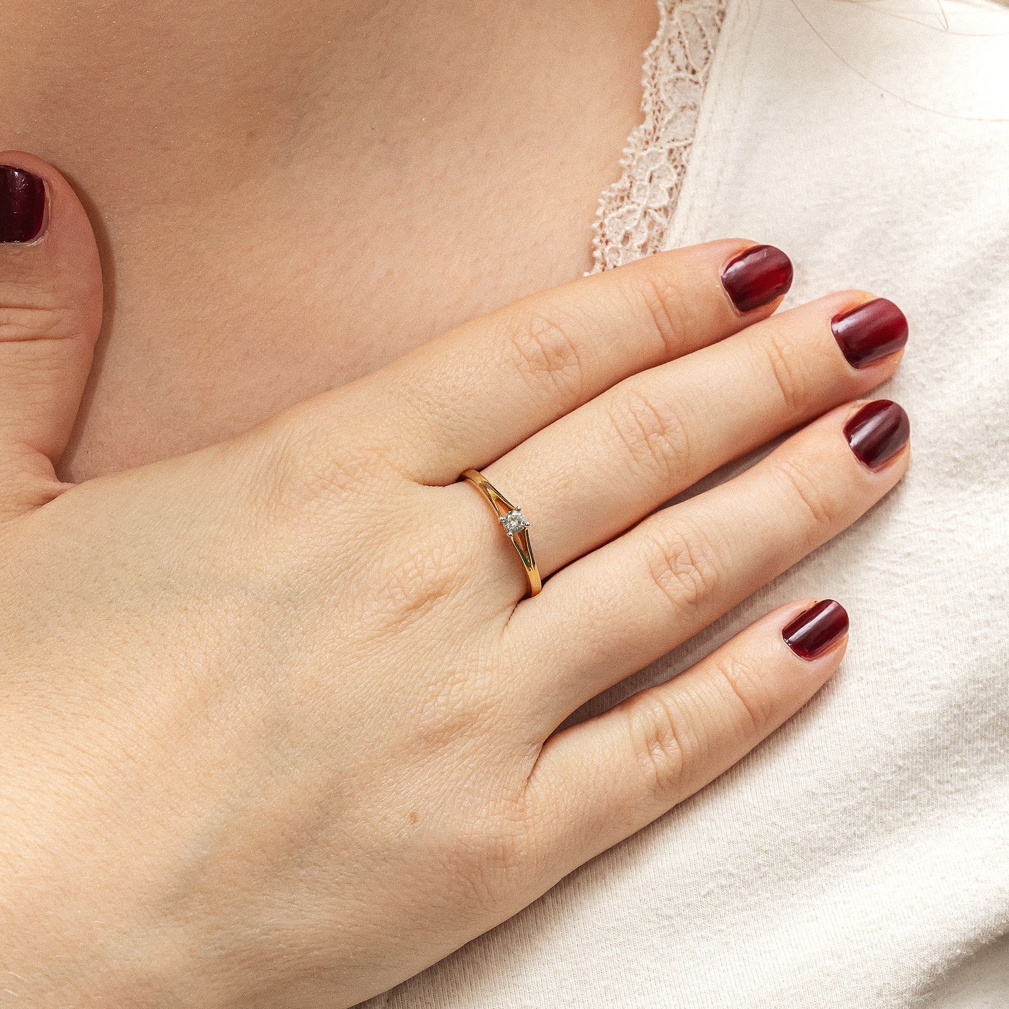 Diamonds by Ellen K. Fingerring »Gold 585 zweifarbig mit Brillant 0,10ct.«