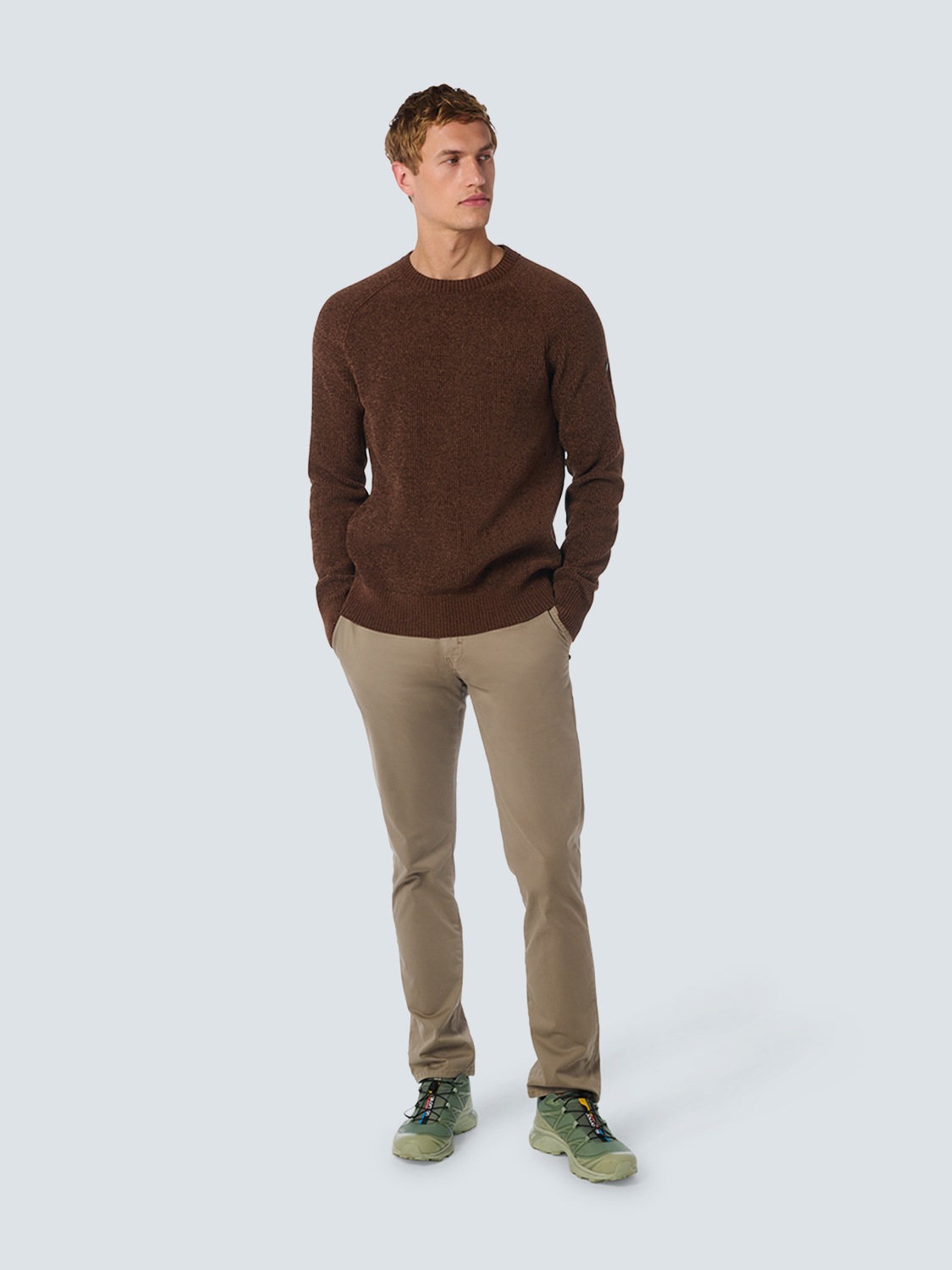 NO EXCESS Rundhalspullover »No Excess Chenillo-Crewneck-Pullover«