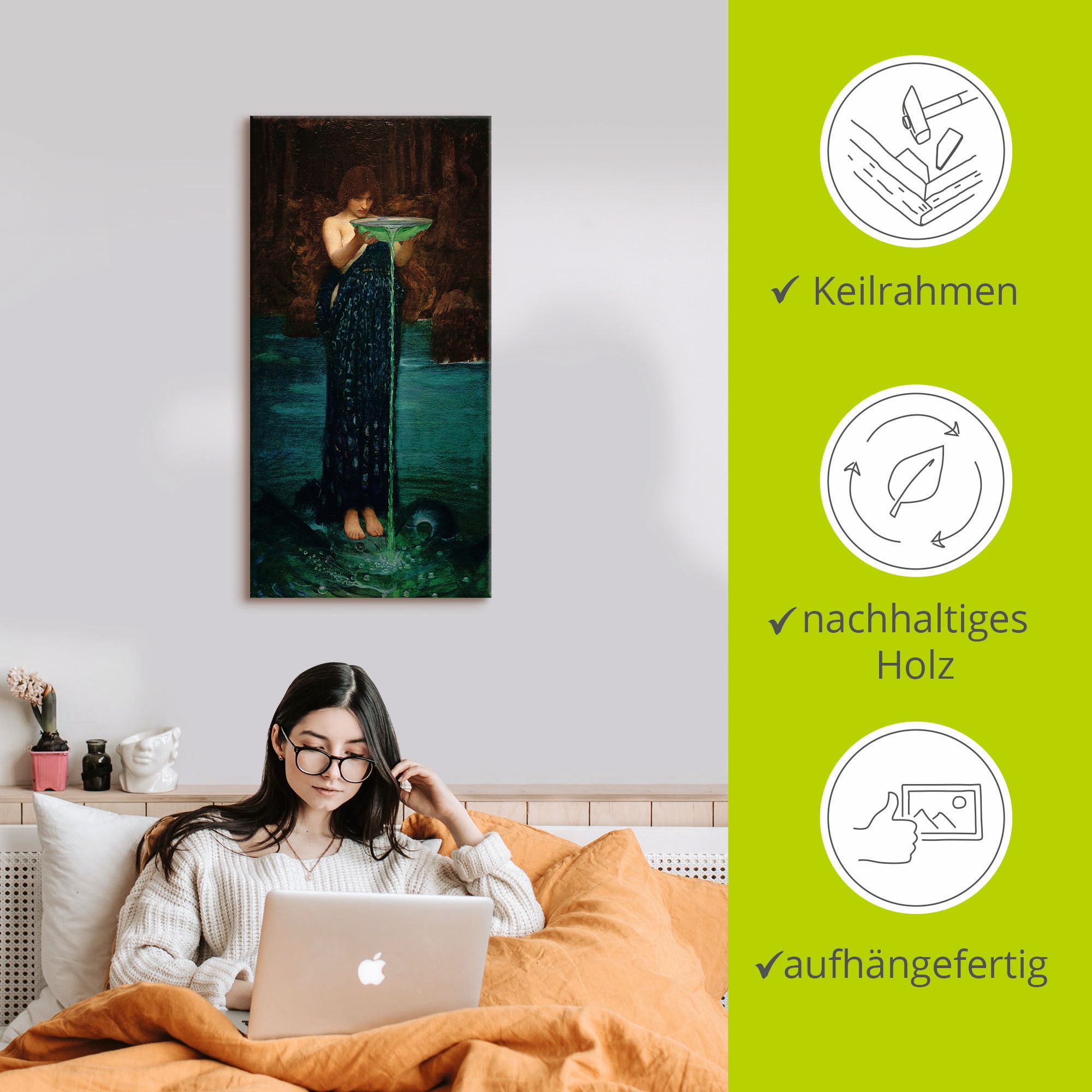 Artland Leinwandbild »Circe Invidiosa«, Frau, (1 St.), auf Keilrahmen gespannt