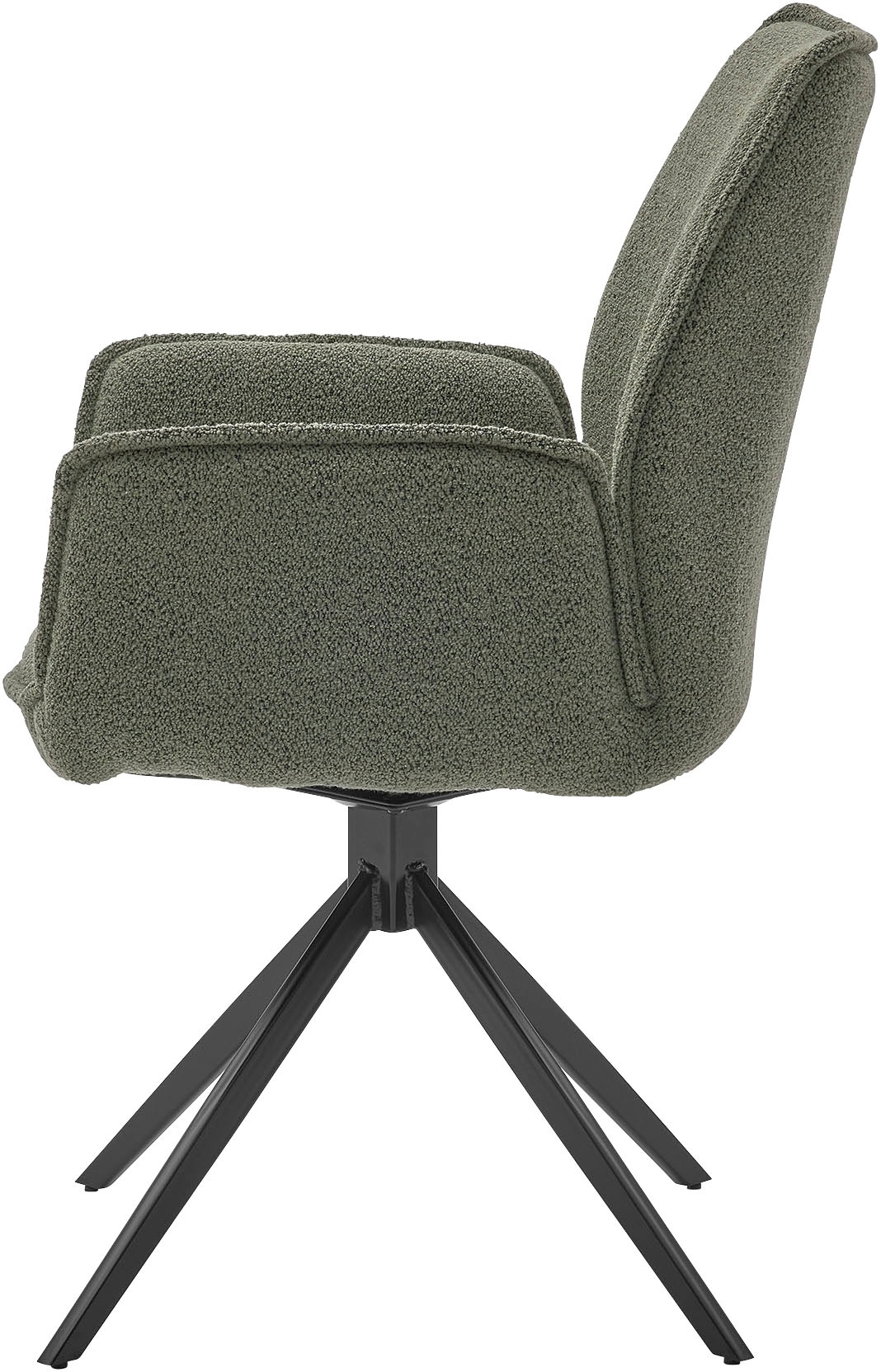 Musterring Esszimmerstuhl »Tiama«, (Set), 2 St., Bouclé, Stativgestell aus Eisen schwarz, 180° drehbar, Stoff Cord oder Bouclé