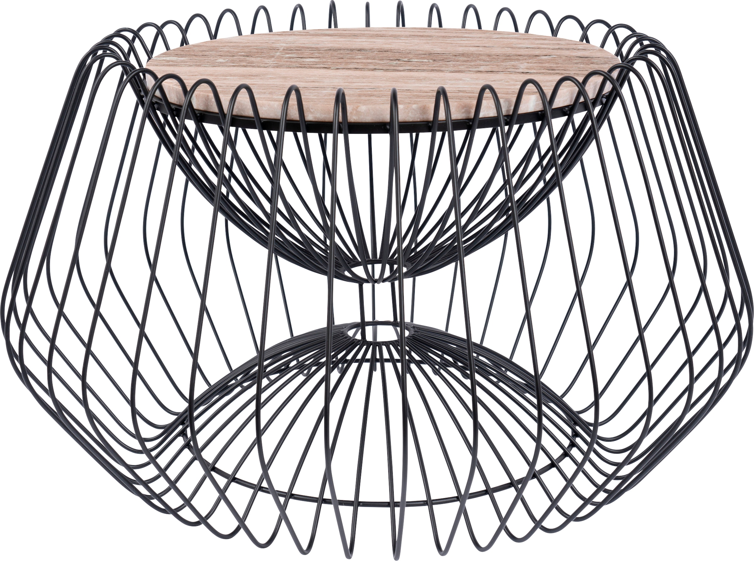 Kayoom Beistelltisch »Malibu 325, Beistelltisch mit edler Marmorplatte«, (1 St.), ø-Marmorplatte: ca. 37 cm, angesagtes Metalldesign, pflegeleicht