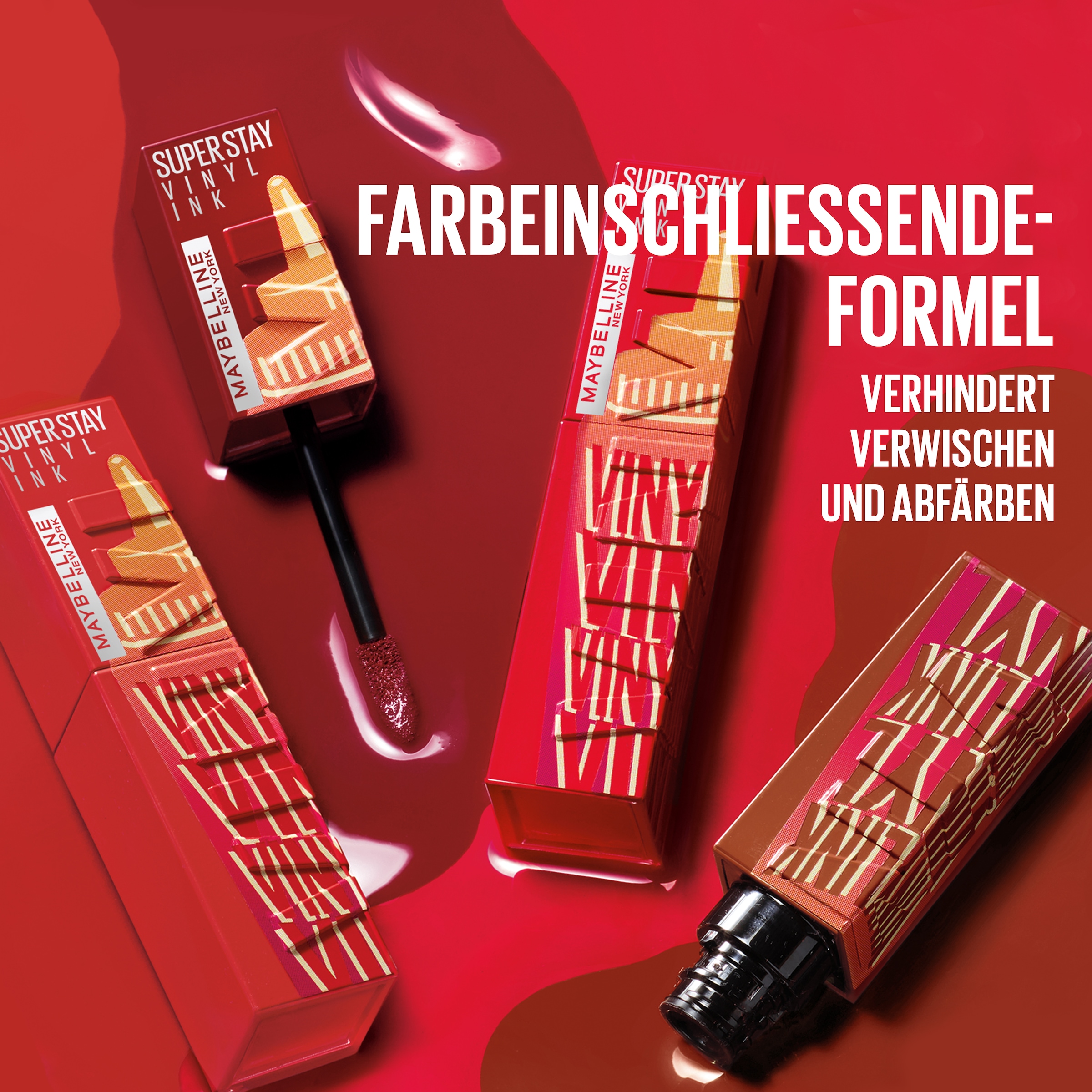 MAYBELLINE NEW YORK Lippenstift »SUPER STAY VINYL INK« mit mattem Finish, flüssige Textur, bis zu 16h Halt