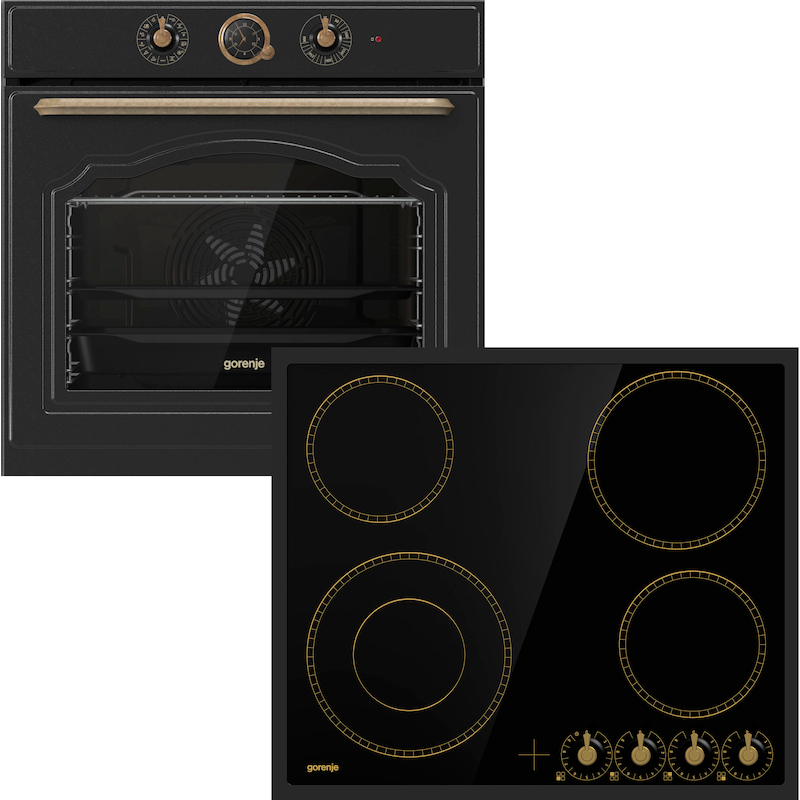 GORENJE Backofen-Set »BOS67371CLB« ecoClean AirFry-Funktion edelstahlfarben/schwarz AirFry-Funktion – die gesündere Alternative zur Fritteuse