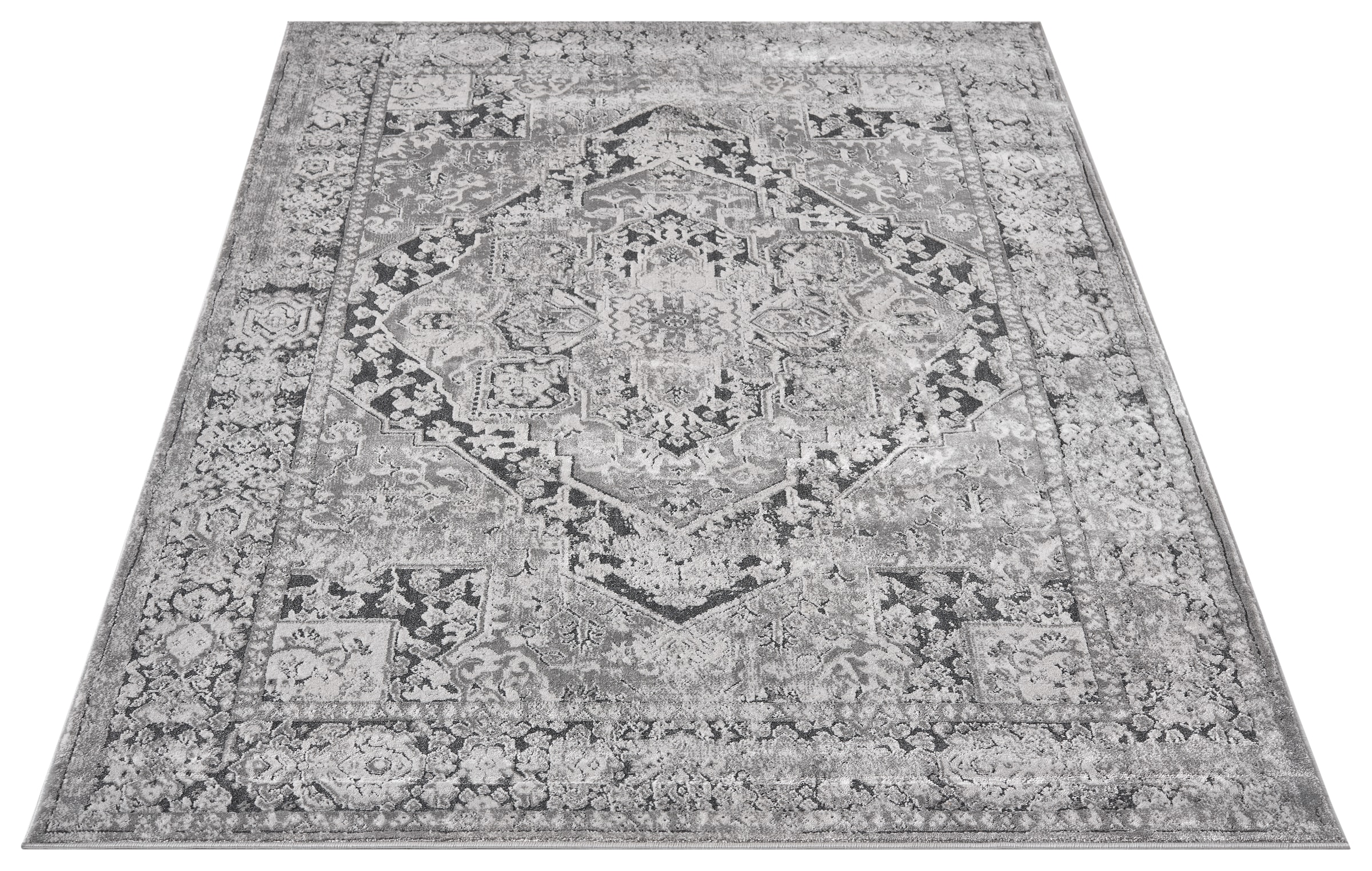 my home Teppich »Kylan, Hoch-Tief-Struktur, dezenter Glanz« rechteckig 9 mm Höhe dezenter Glanz, Schrumpf-Garn-Effekt, im Vintage-Look, dichte Qualität