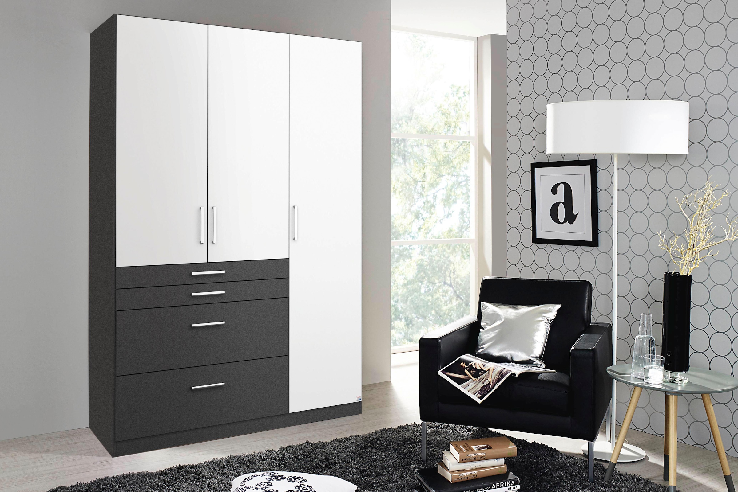 rauch Kleiderschrank »Harburg Drehtürenschrank Schlafzimmerschrank mit viel Stauraum« oberste Schublade mit praktischer Facheinteilung MADE IN GERMANY