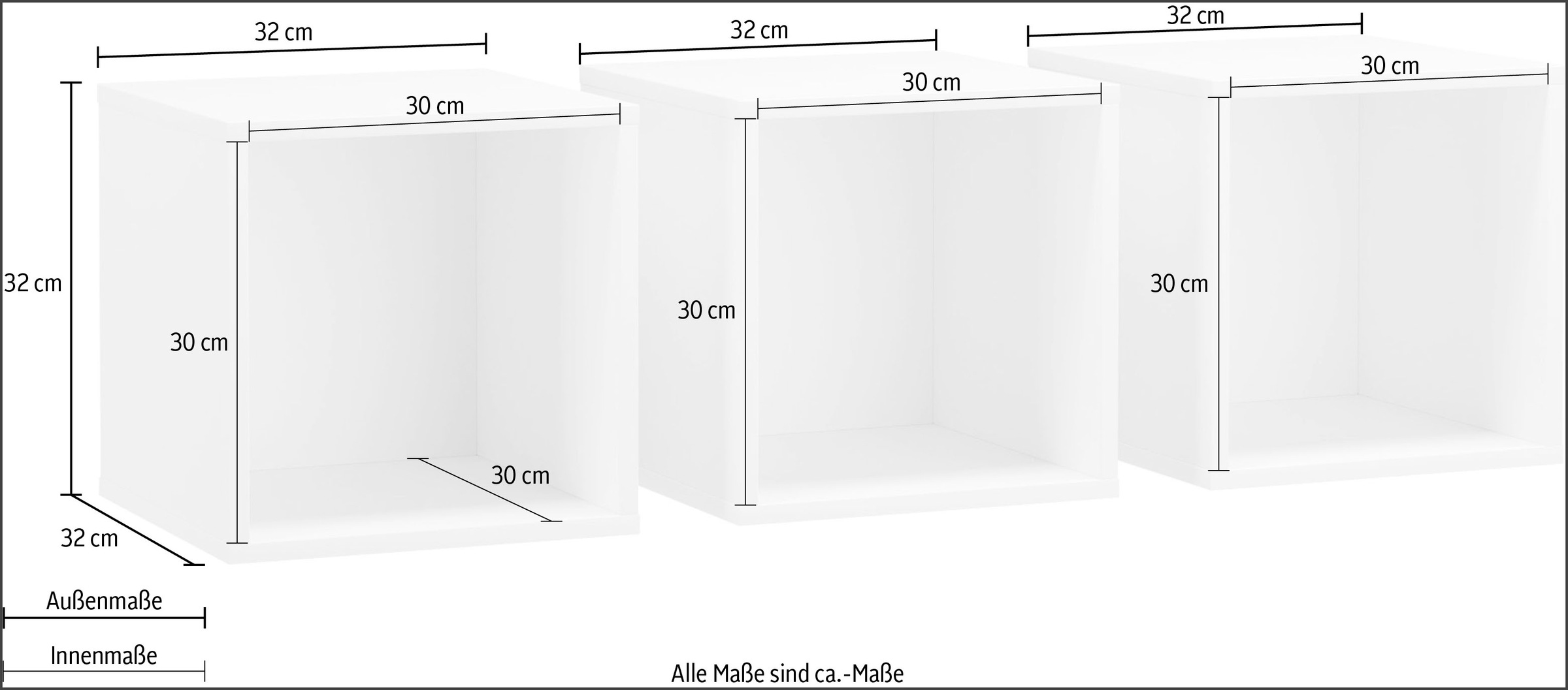 set one by Musterring Hängeregal »Chicago« Set, 3 Stk. tlg.